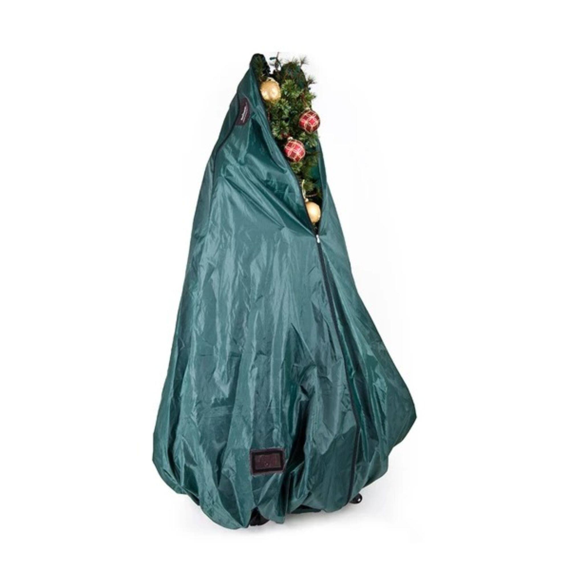 Decorated Christmas Tree Storage Bag with Rolling Stand