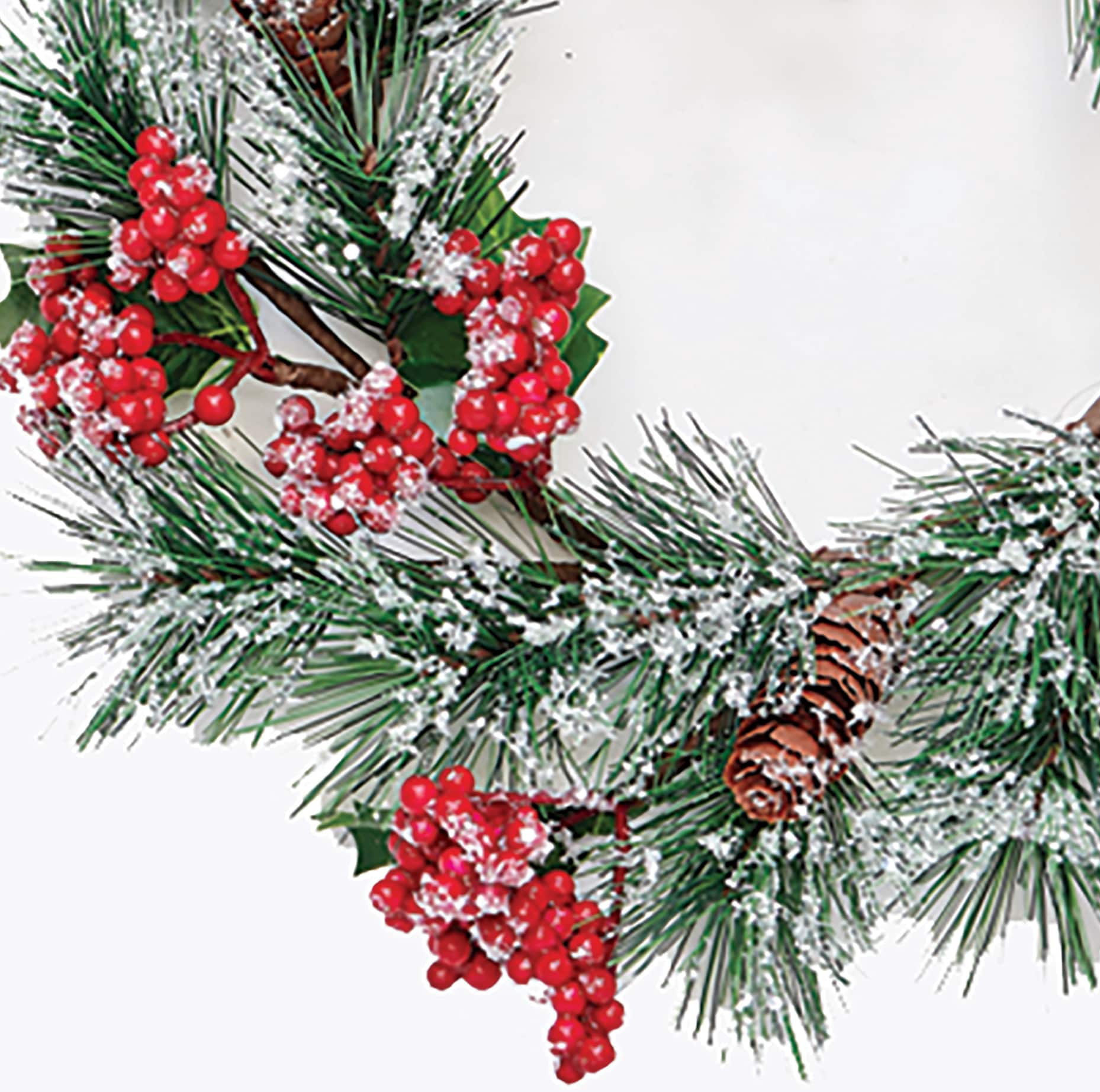13" Artificial Christmas Mini Wreath Centerpiece with Snow Berry & Pine