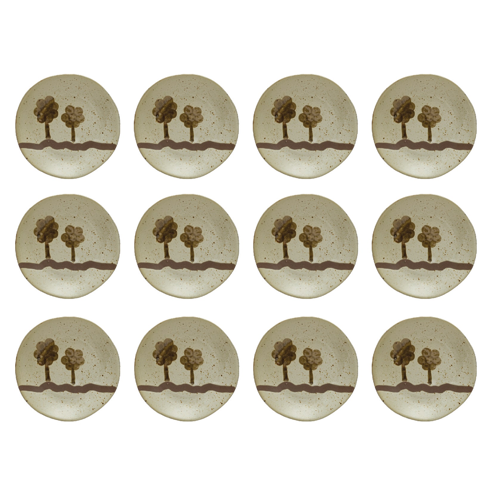 Hello Honey® Multicolor Painted Trees Stoneware Plate Set