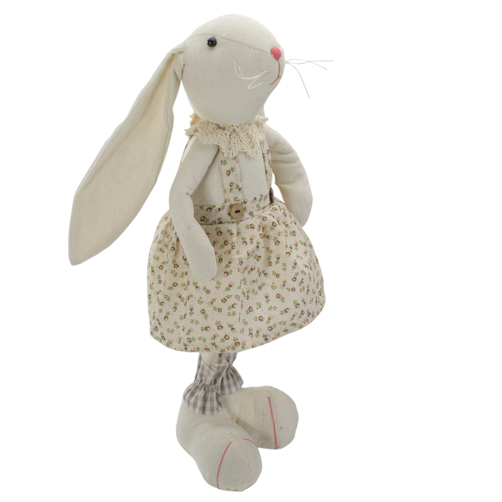 14.5" Standing Girl Easter Bunny Rabbit Spring Figure