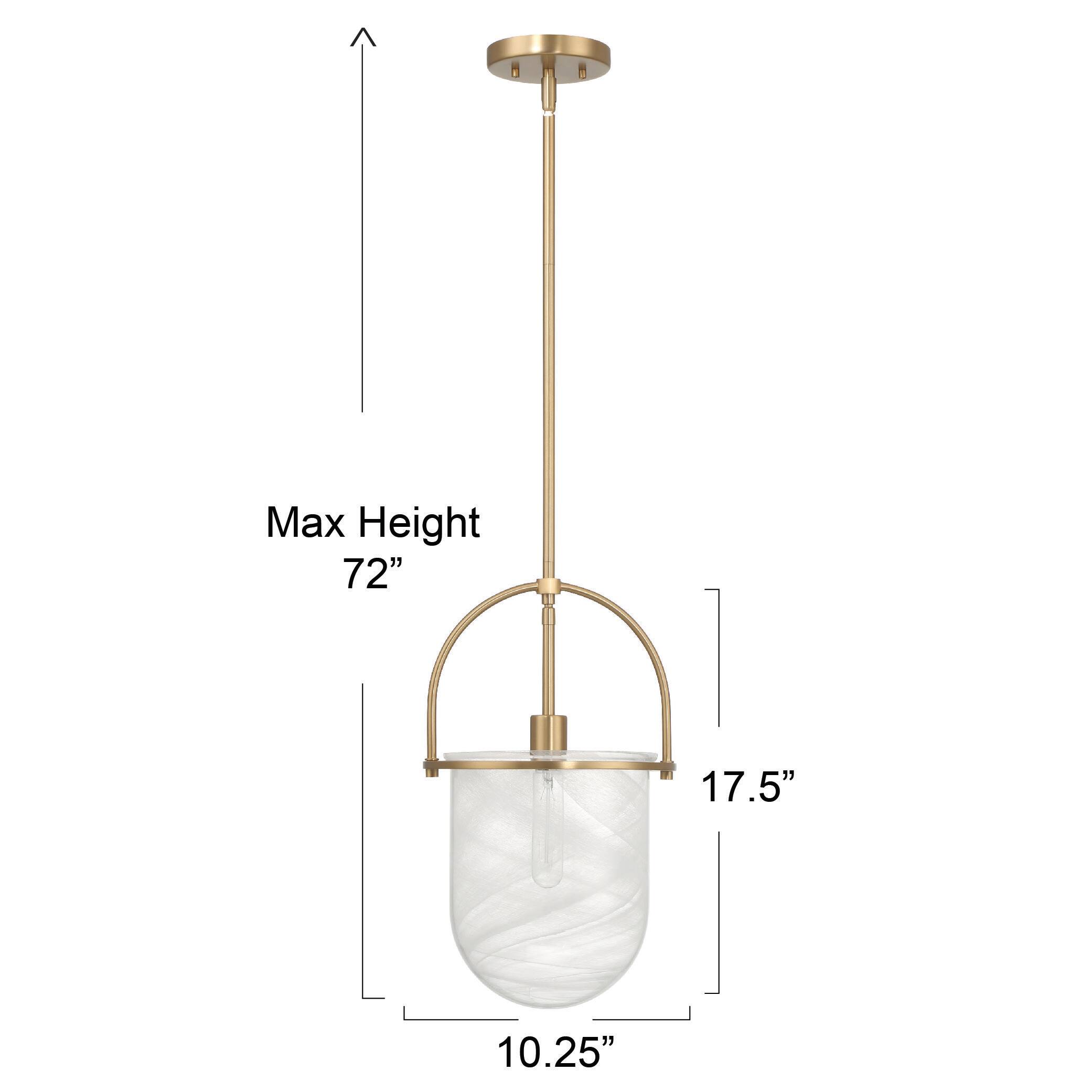 Hello Honey® Beatrice Gold & White Mid-Century Modern Handmade Marbleized Glass & Metal Ceiling Light