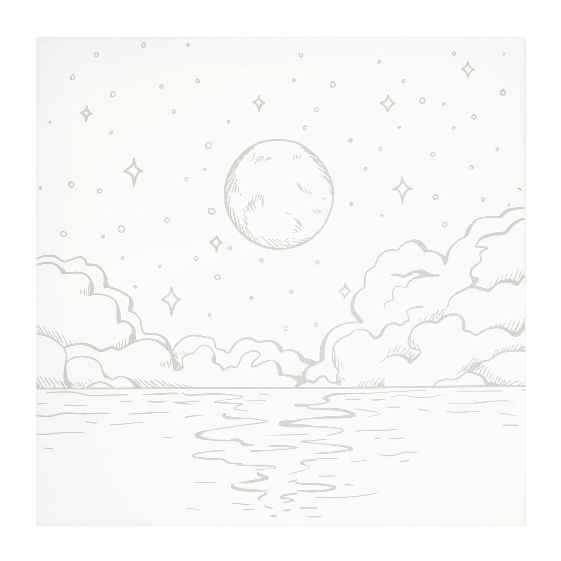 11" x 11" Moon Canvas Painting Kit by Craft Smart®