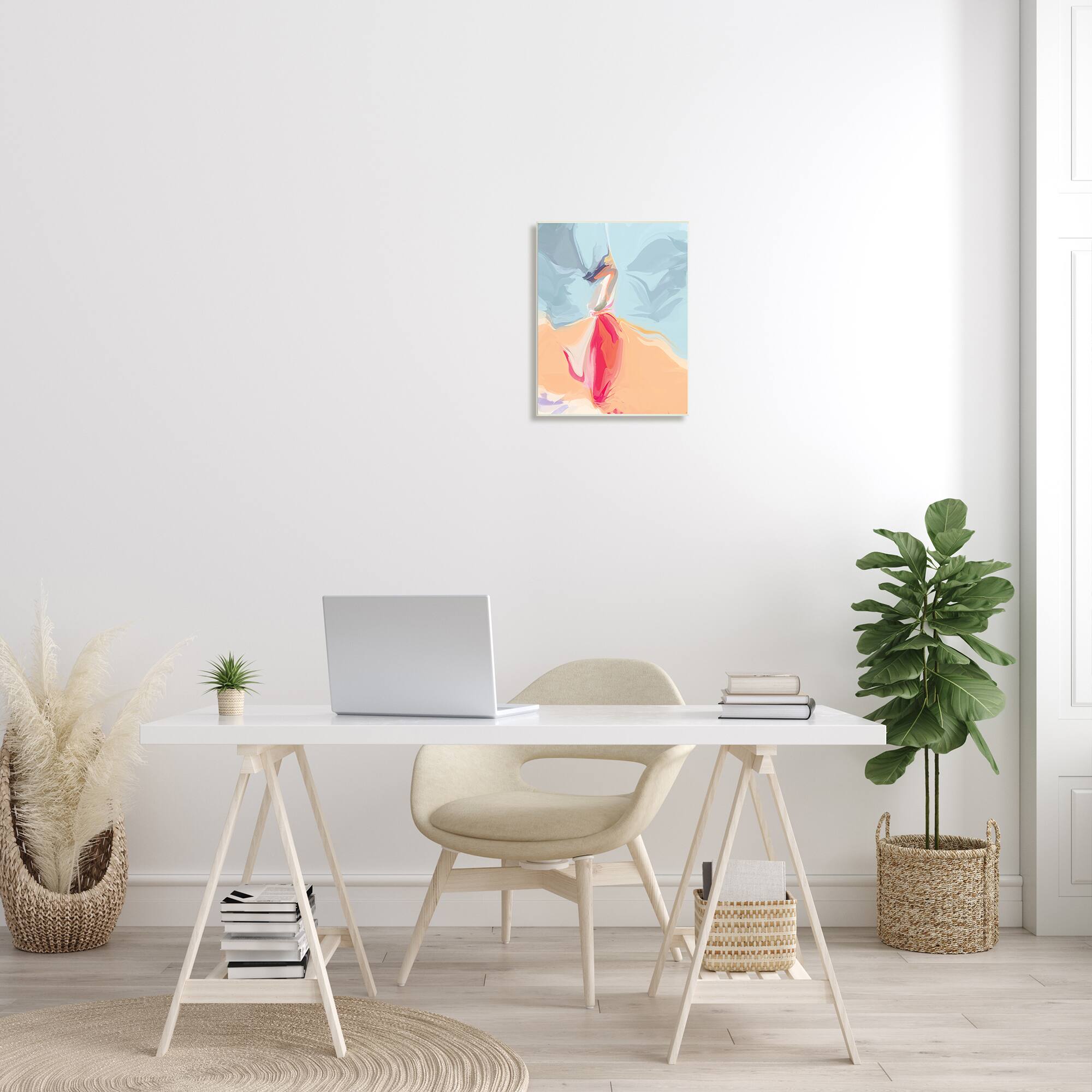 Stupell Industries Abstract Figure Dancing Movement Pink Blue Orange Wall Plaque