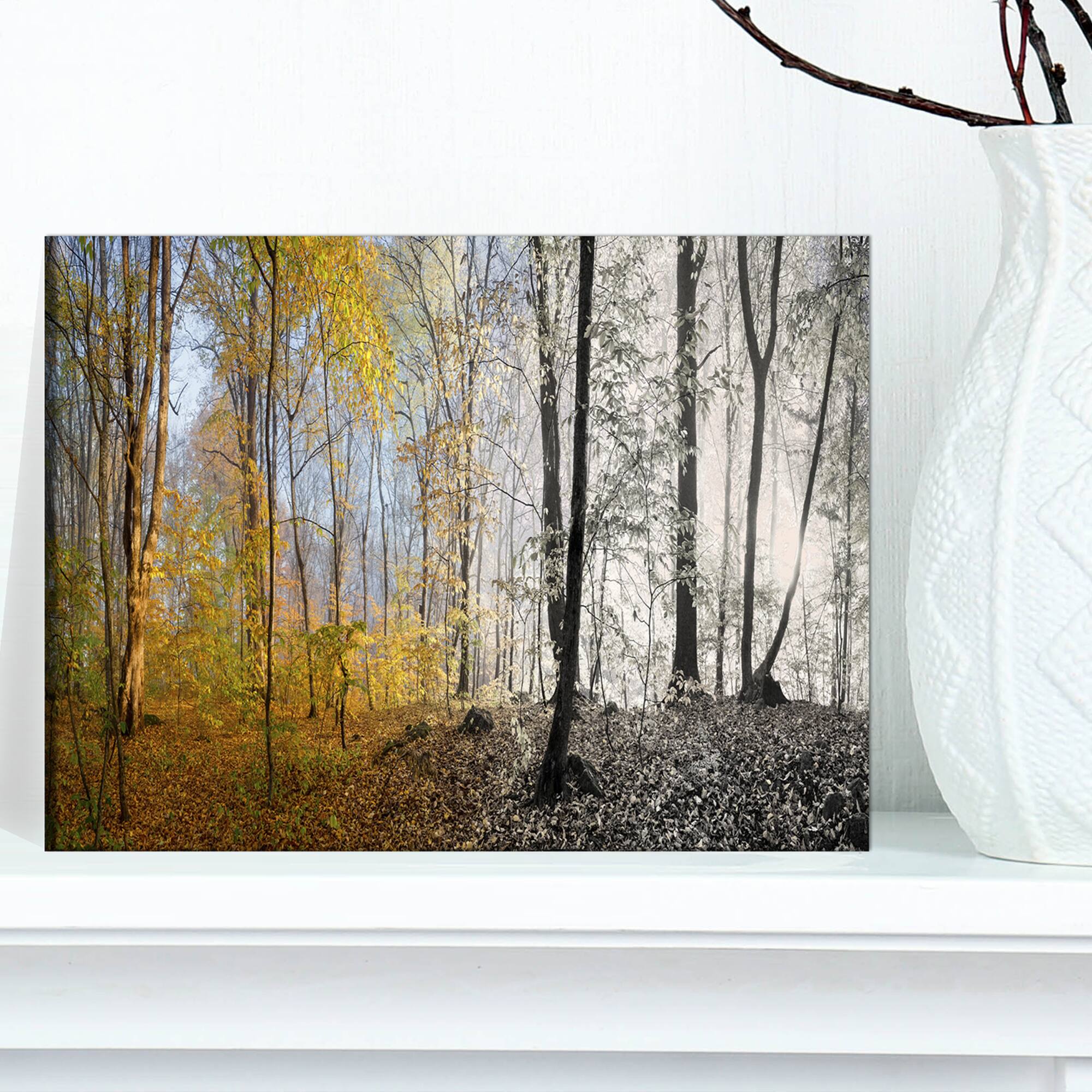 Designart - Yellow Morning in Forest Panorama