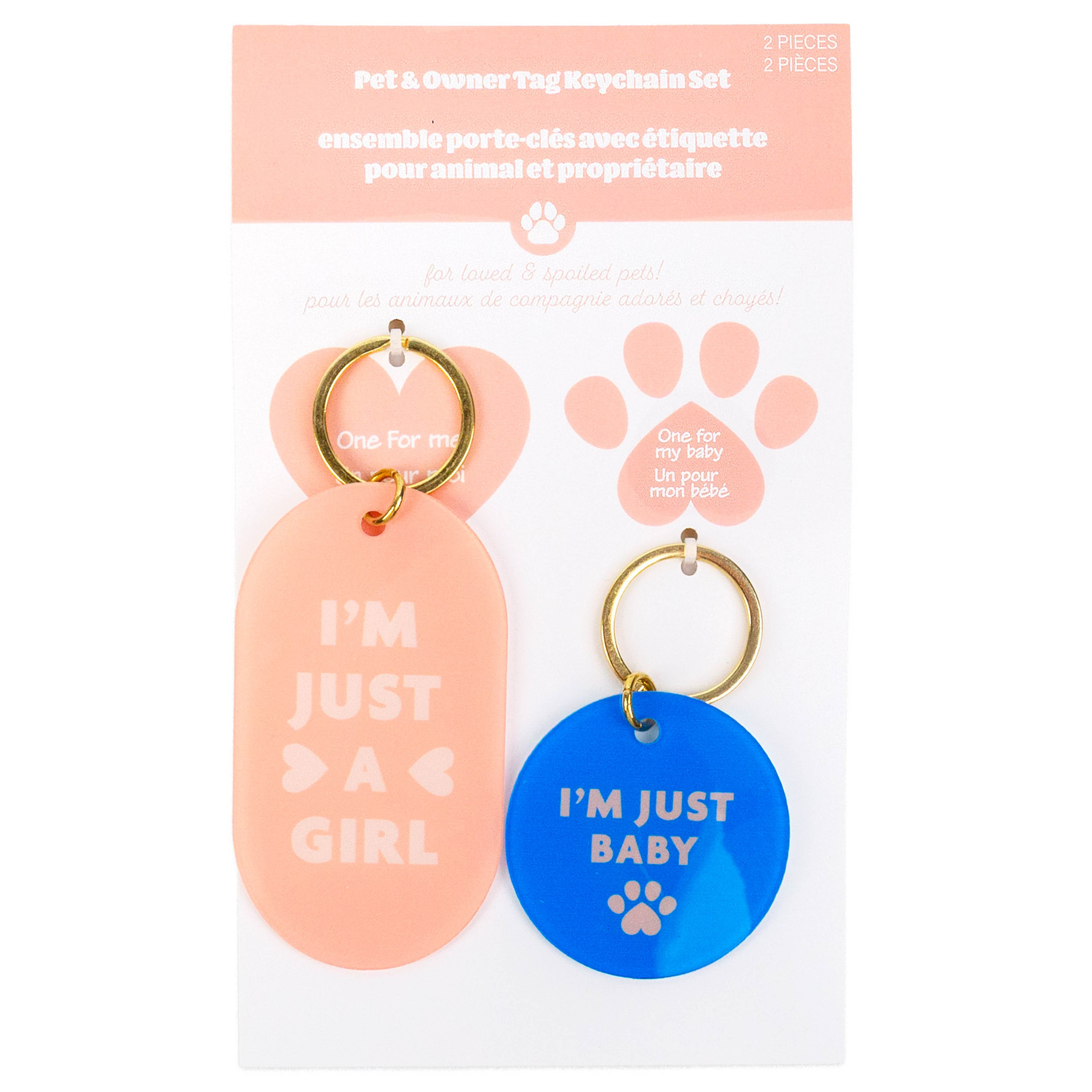 Just a Baby Pet & Owner Tag Keychain Set