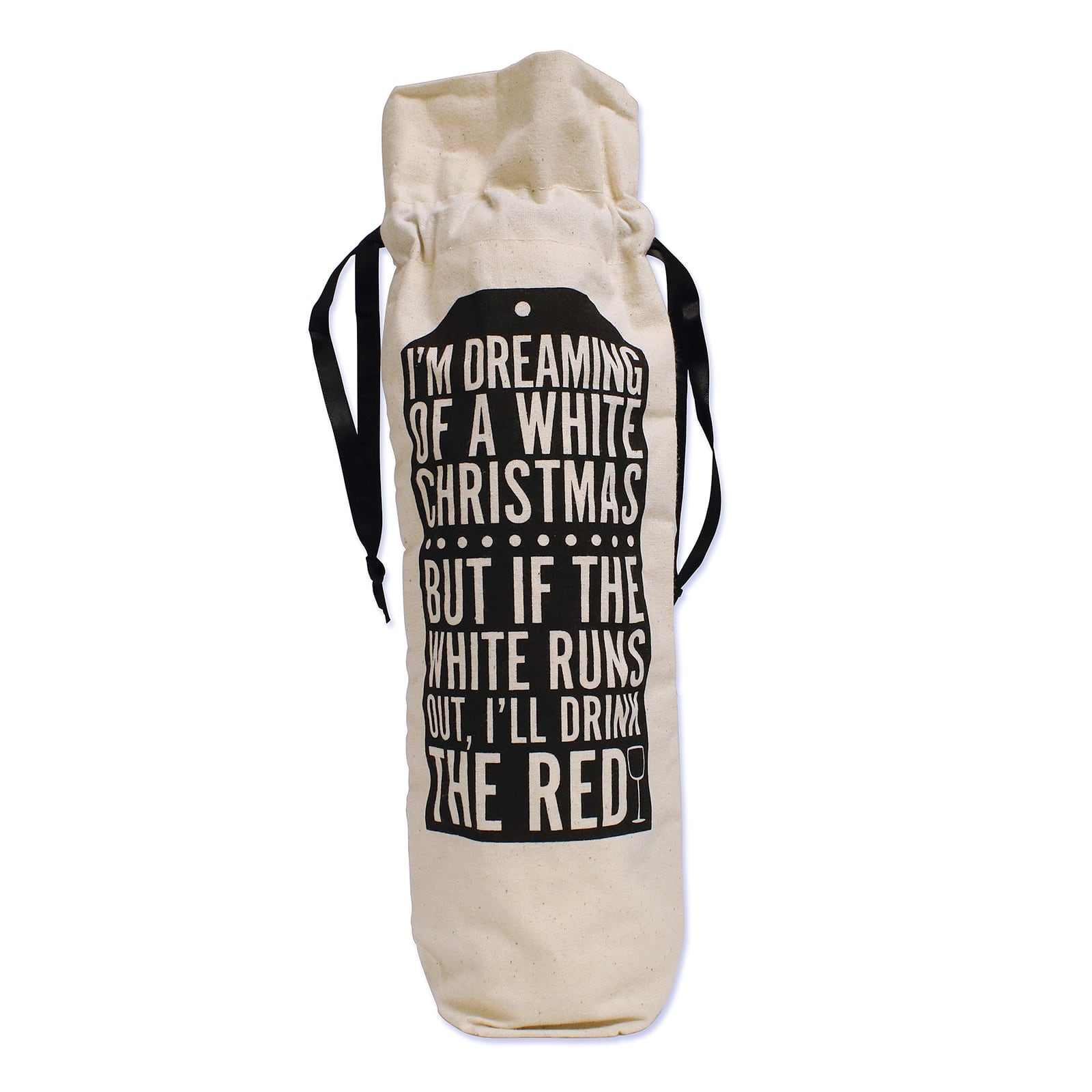 Personality Case™ Natural White Christmas Gift Tag Wine Bag