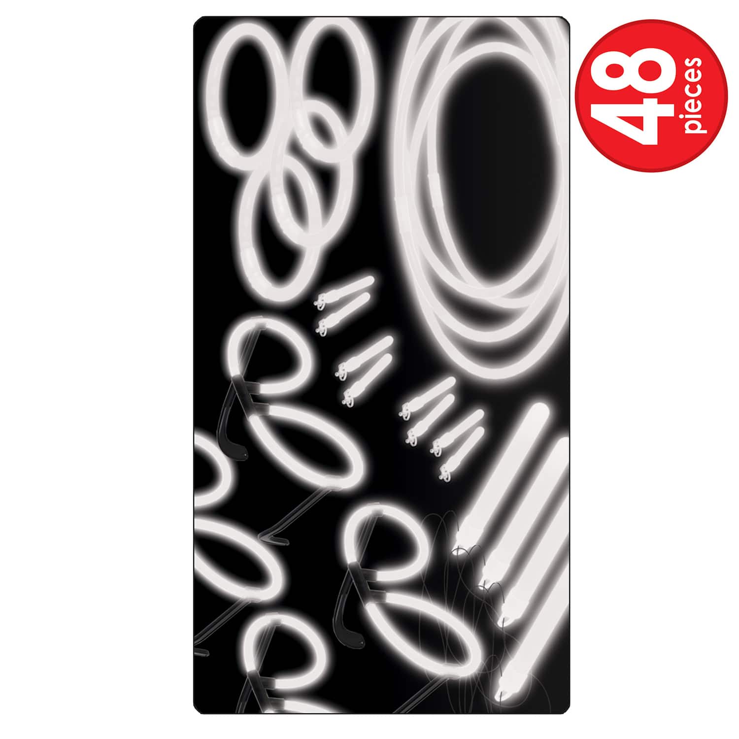 Beistle Black & Silver New Year Glow Accessory Kit