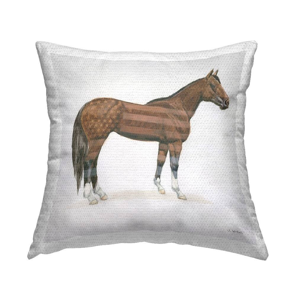 Stupell Industries American Flag Horse Outdoor Printed Pillow