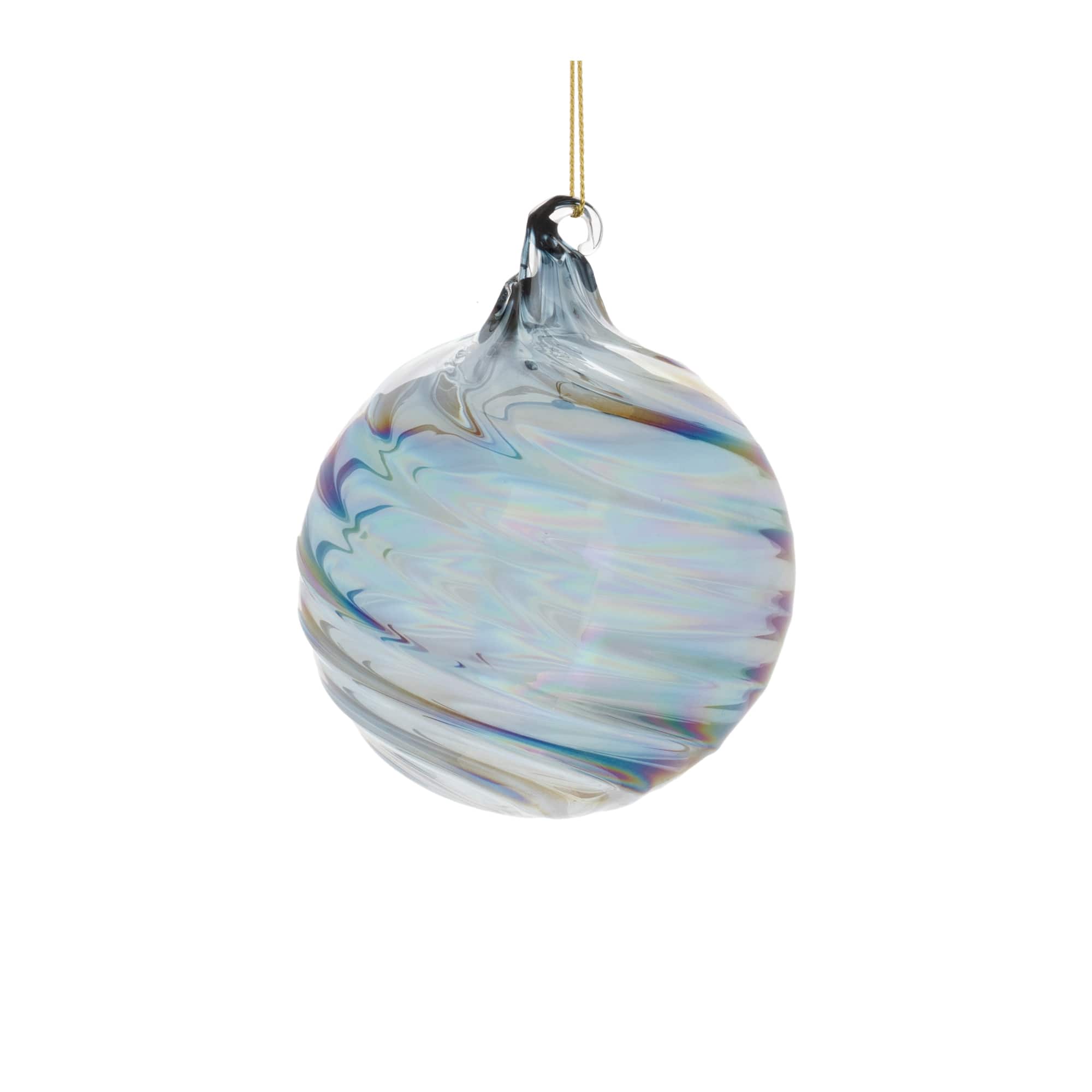 Melrose Iridescent Swirl Glass Ornament Set