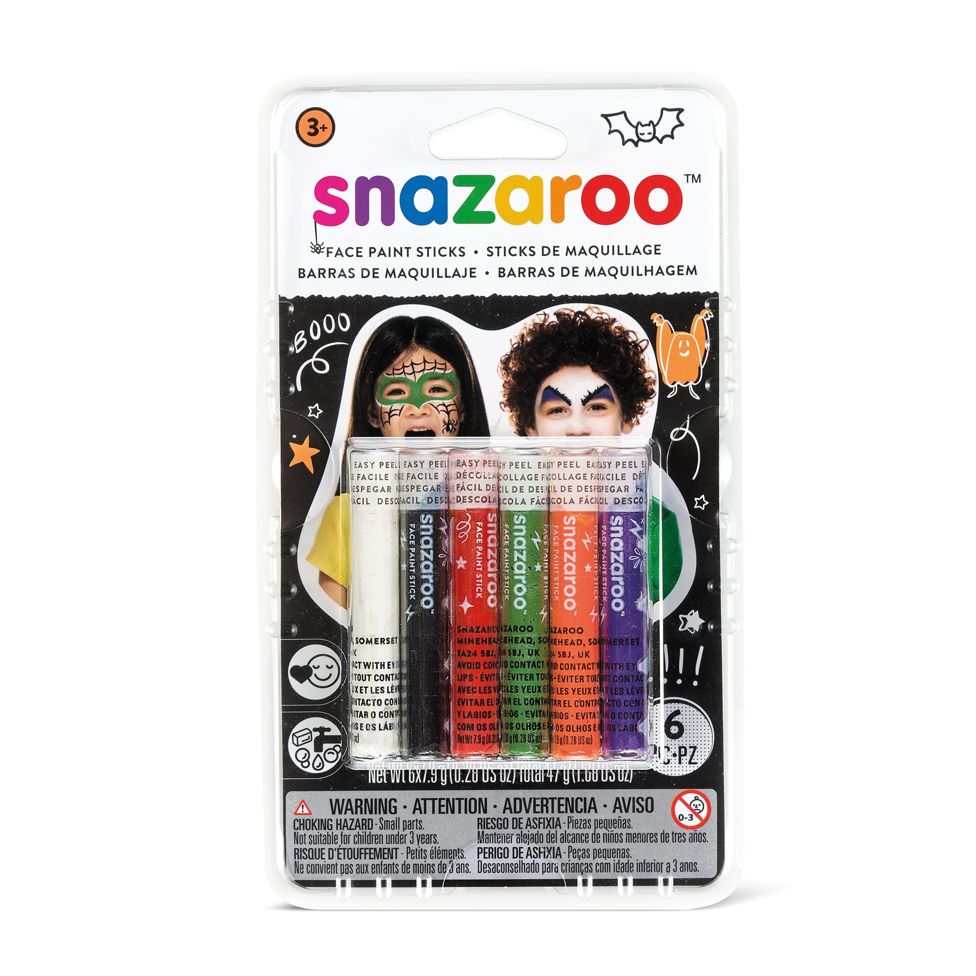 12 Packs: 6 ct. (72 total) Snazaroo Halloween Face Painting Sticks