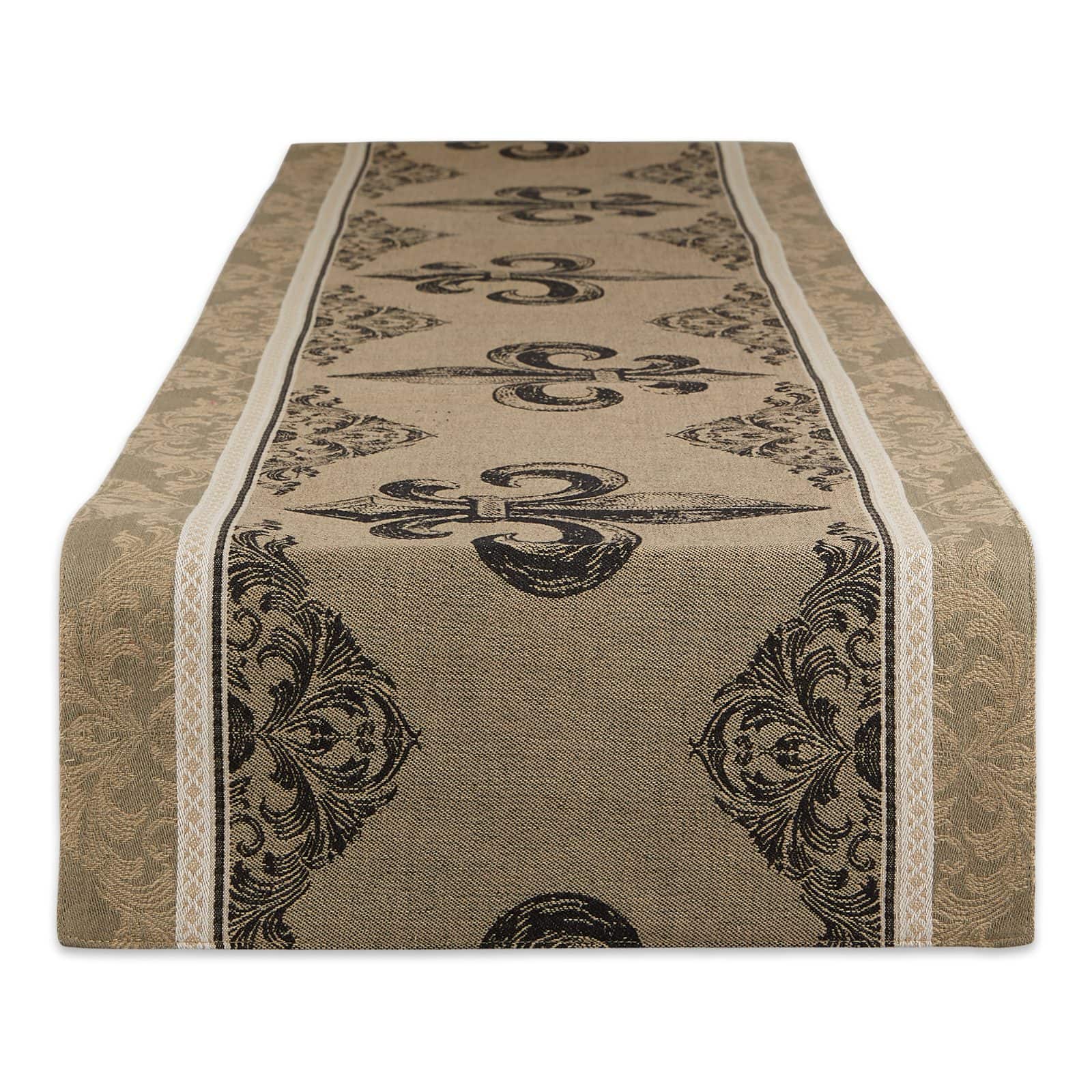 DII® 72" Fleur De Lis Stripe Jacquard Table Runner
