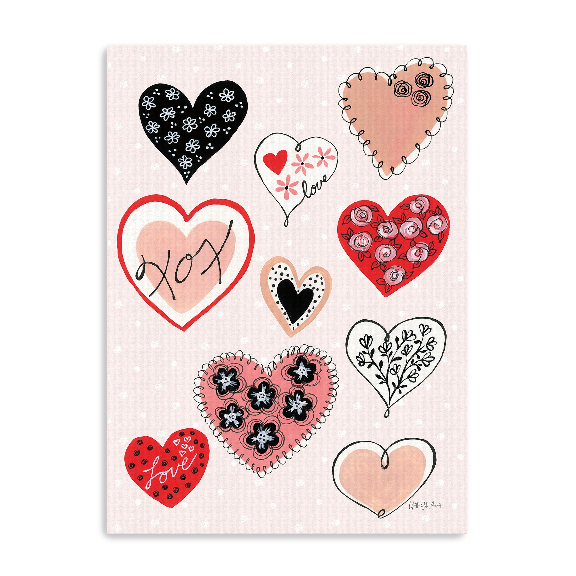 XOX Hearts Canvas Giclée Art