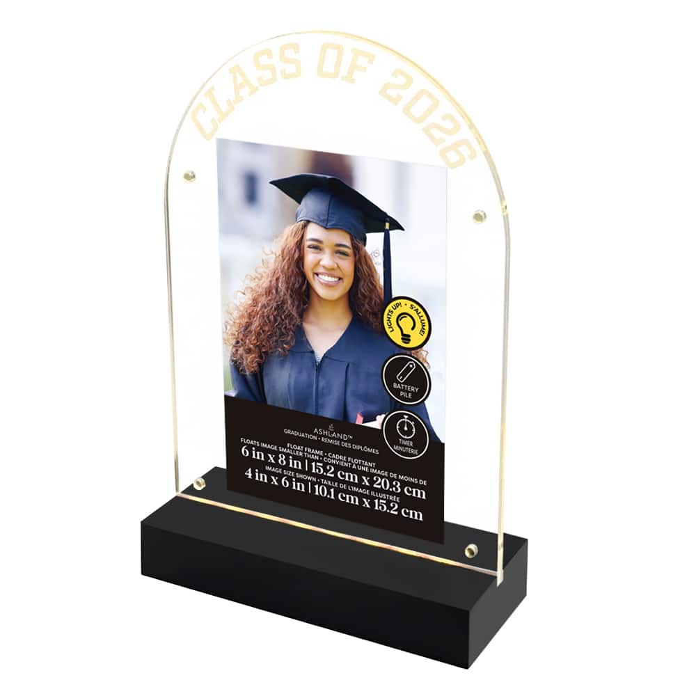 6" x 8" Black & Gold Arch 2026 Light-Up Float Frame, Graduation by Ashland®