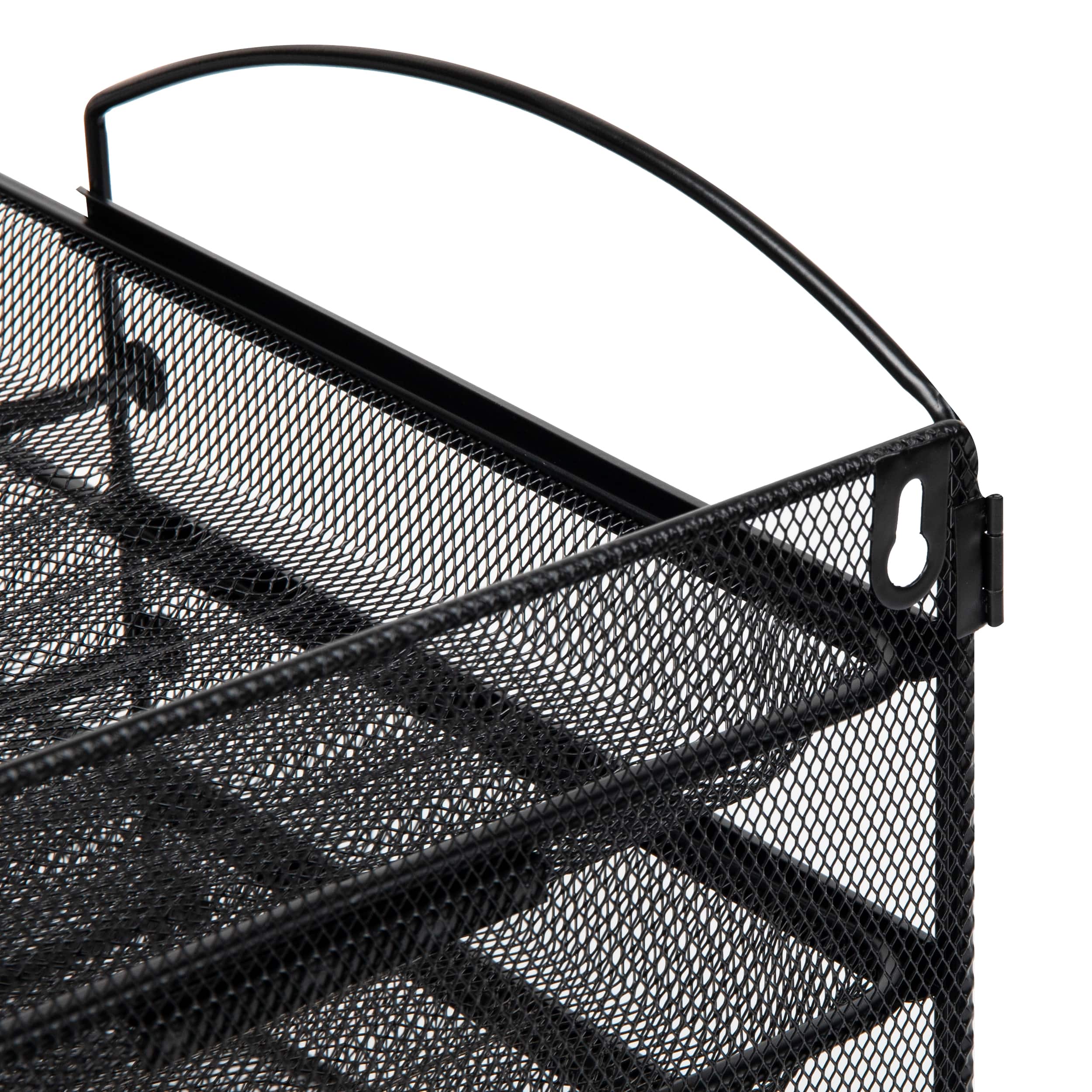 Mind Reader Paper Tray, Desktop Organizer, File Storage, Wall Mountable, Office, Metal Mesh, 11.5"L x 14.25"W x 11.5"H, Black