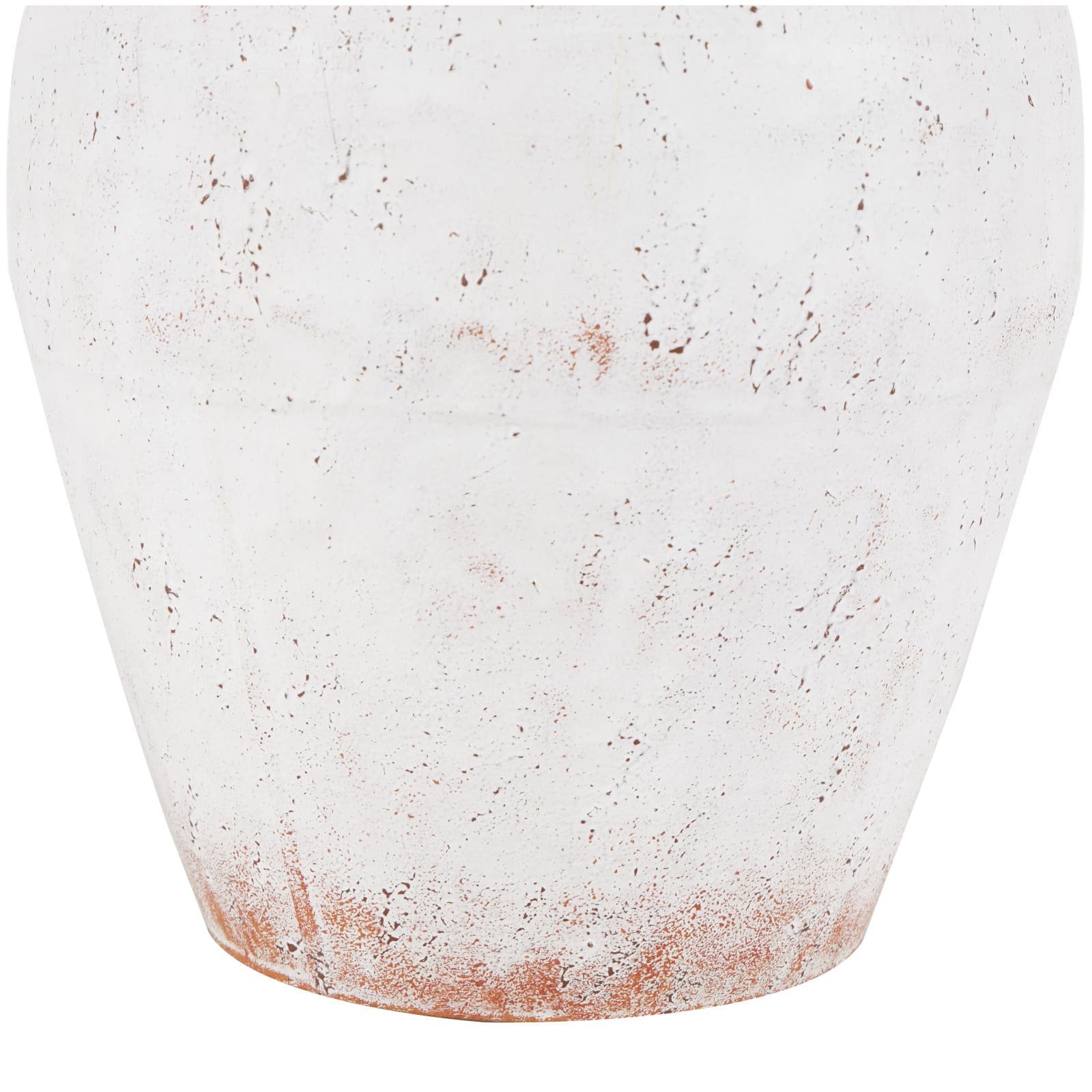 18" Copper Metal Distressed Textured Vase with Terra Cotta Accents