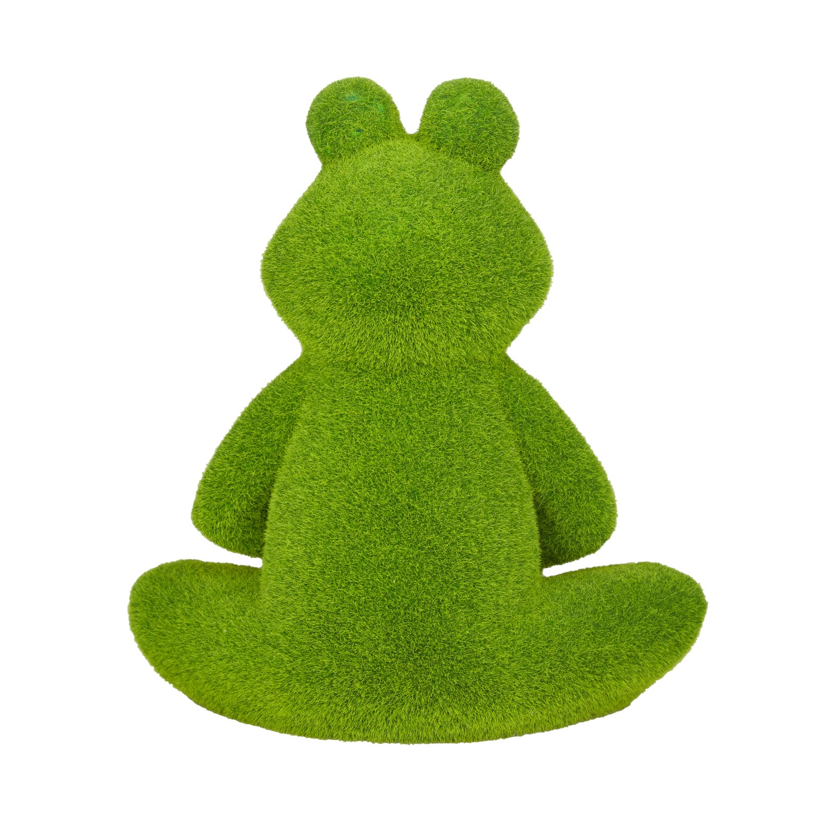 Green Ceramic Eclectic Frog Garden Sculpture, 12" x 7" x 13"