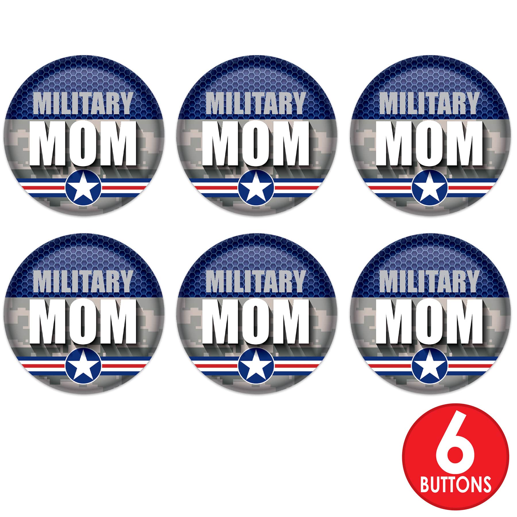 Beistle 2" Camouflage Military Mom Buttons, 6ct.