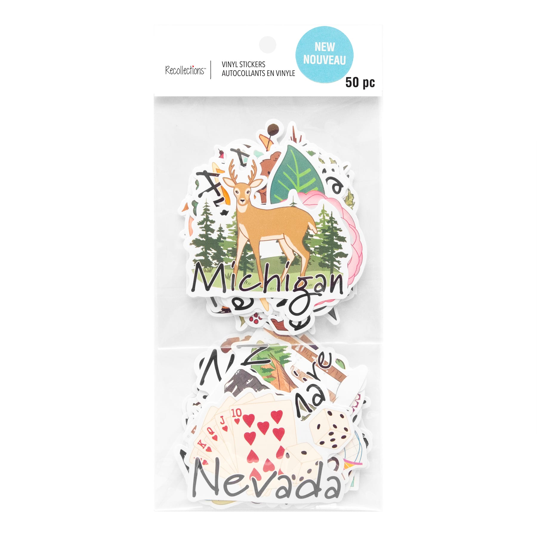 12 Pack: 50 States Vinyl Stickers by Recollections™