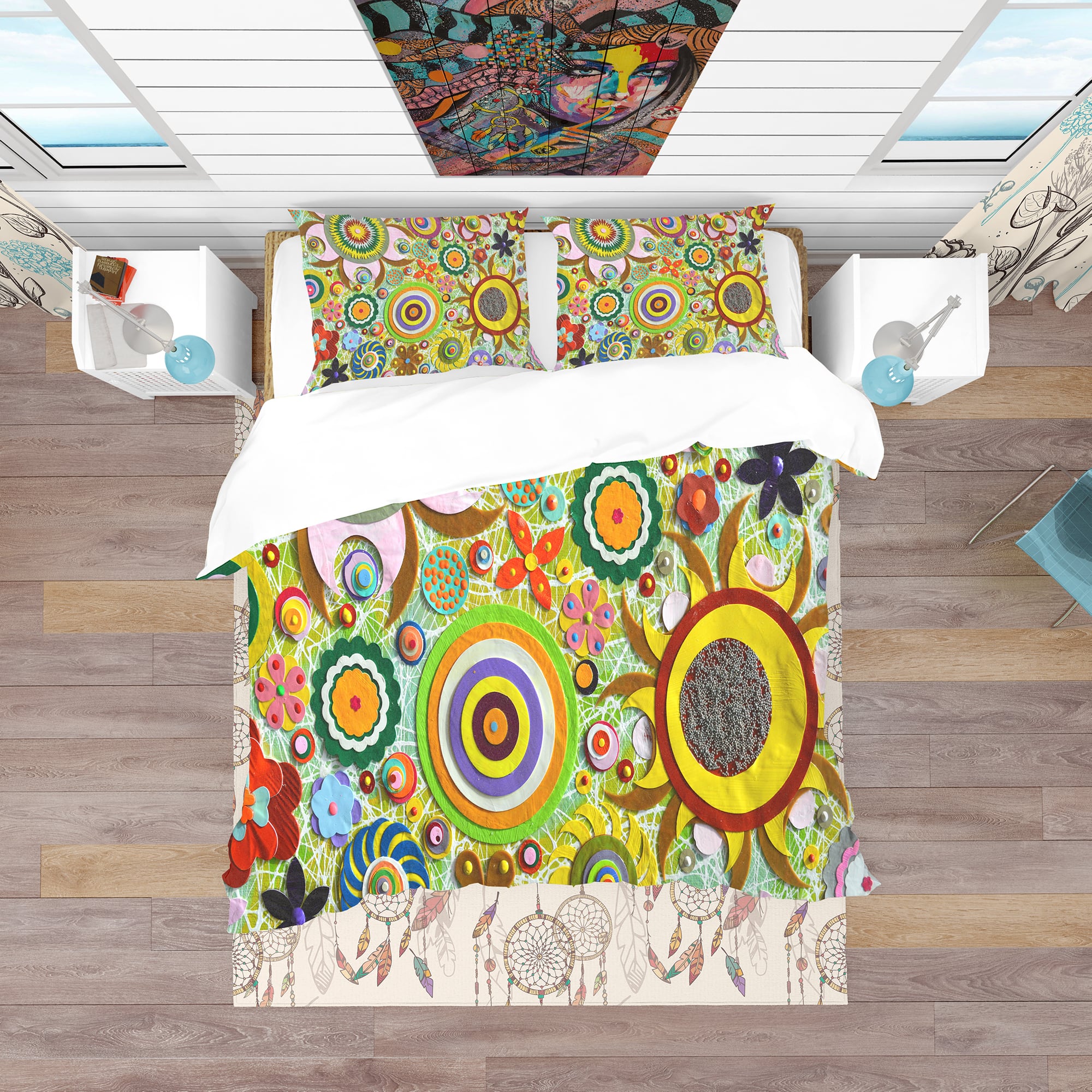Designart 'Abstract Acrylic Painting on Canvas' Bohemian & Eclectic Bedding Set