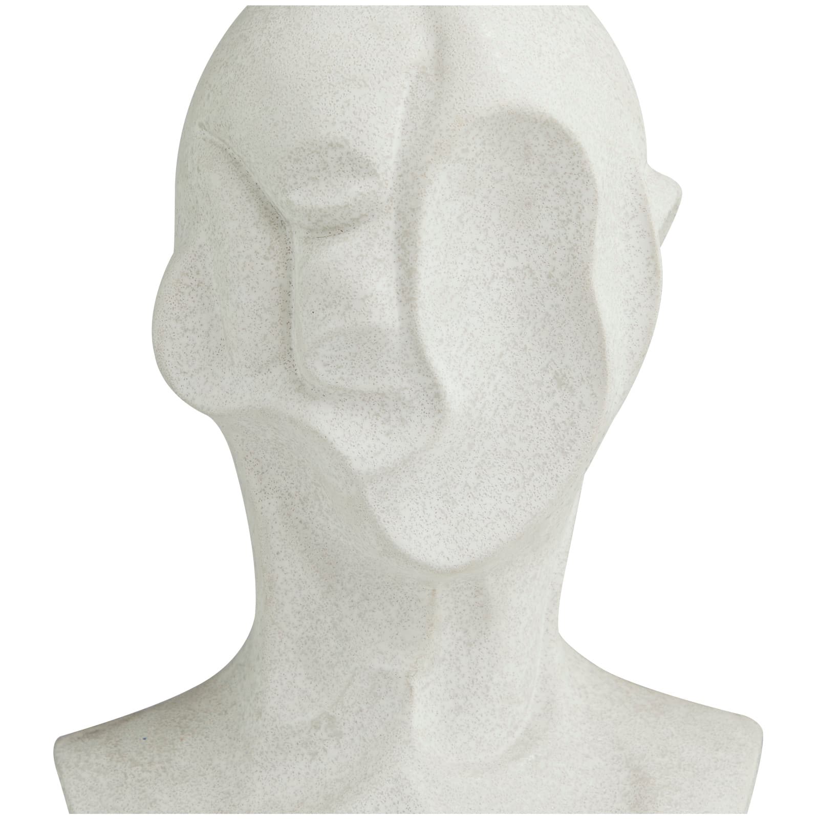 19" White Ceramic Cubist Inspired Head Sculpture