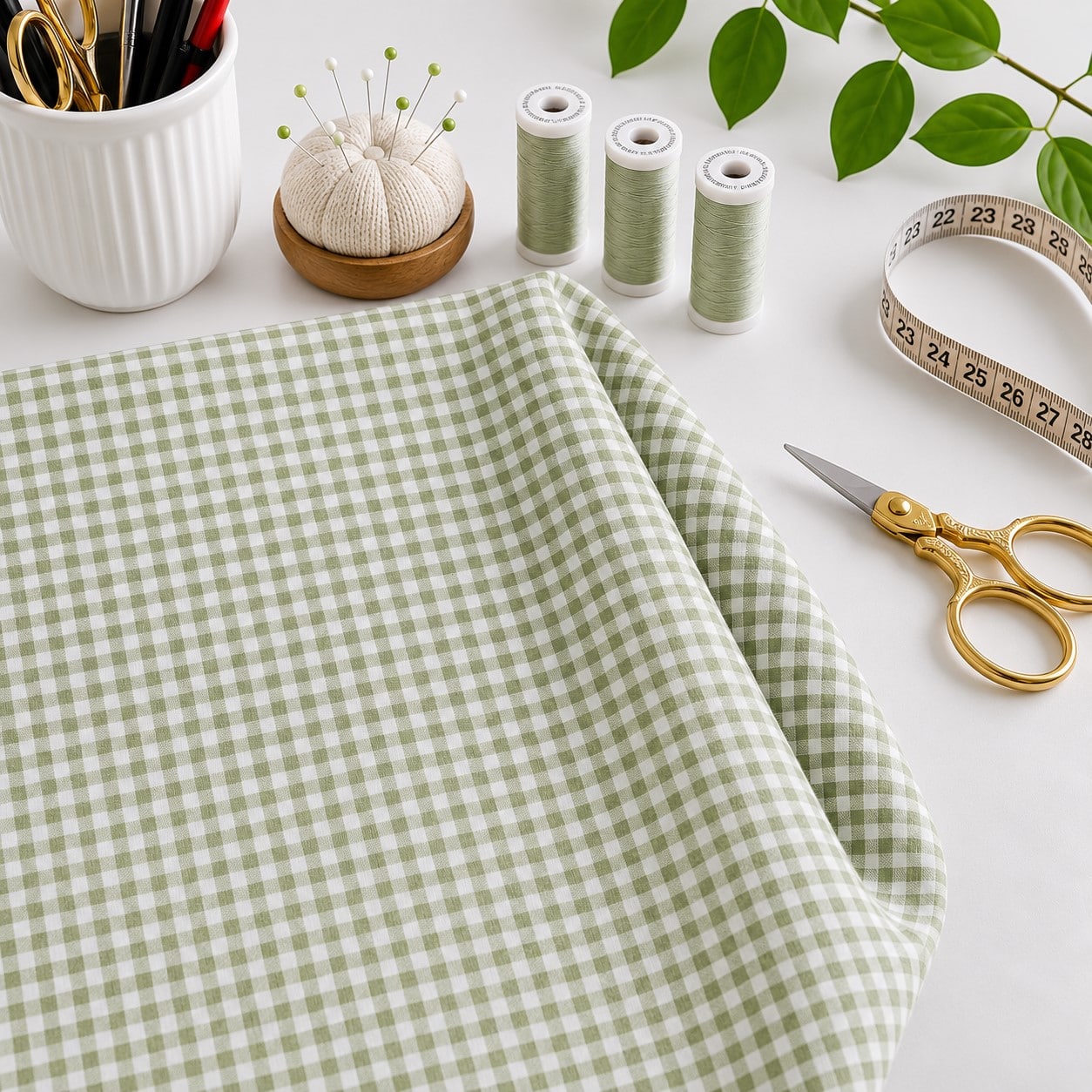 Green Plaid Super Snuggle Craft Flannel Fabric