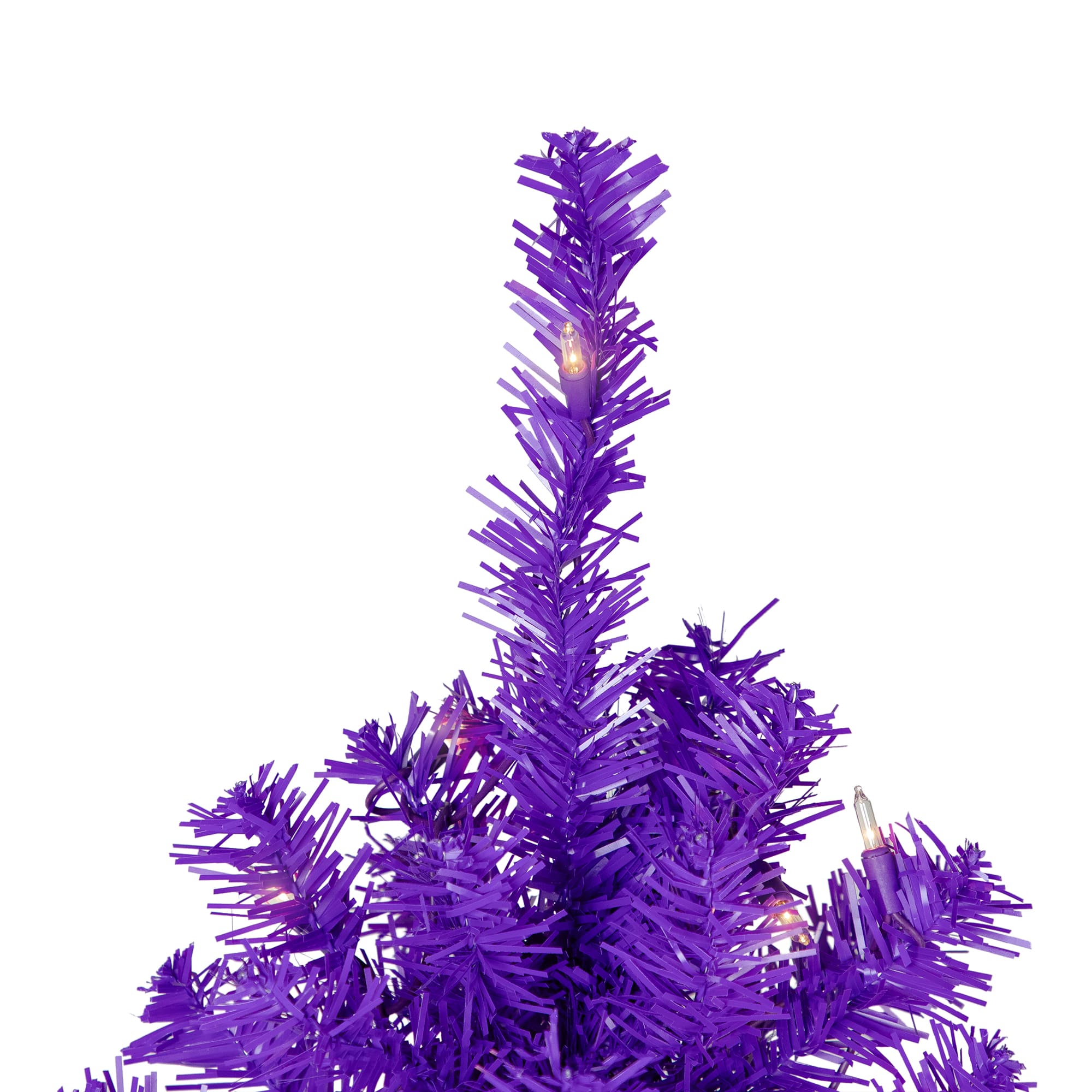 7ft. Pre-Lit Purple Pine Artificial Christmas Tree, Clear Lights