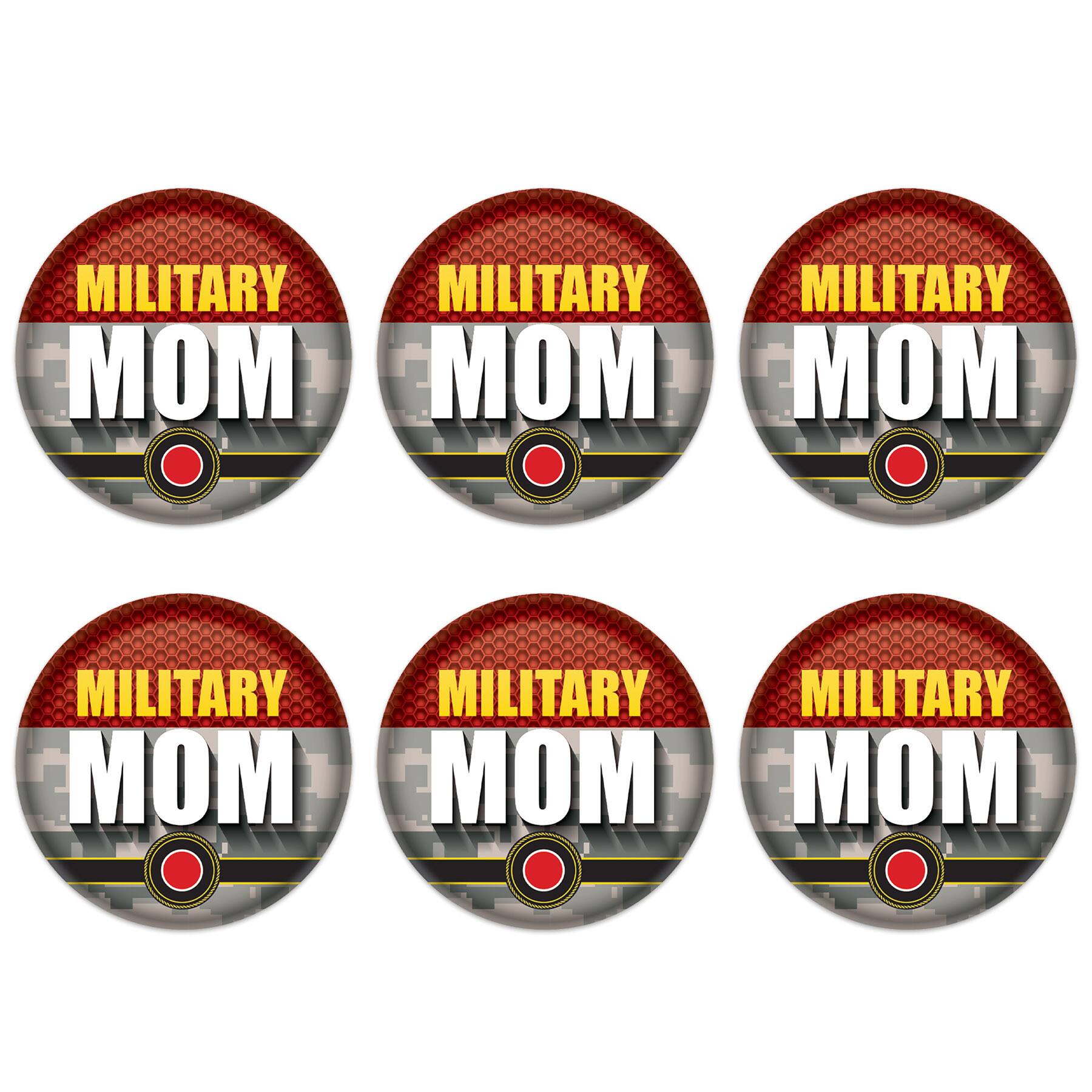 Beistle 2" Red Camouflage Military Mom Buttons, 6ct.