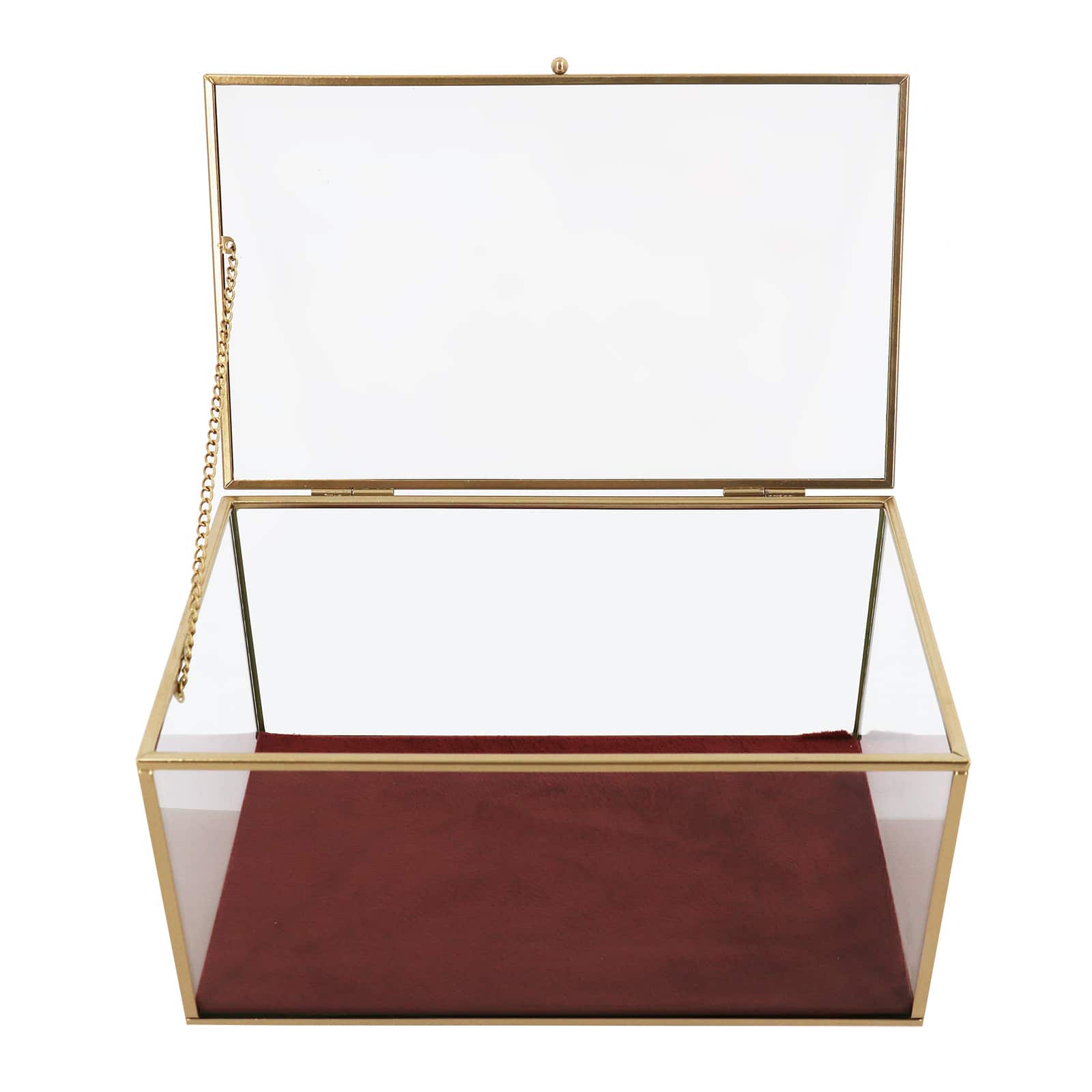 Pink Velvet Decorative Glass Box by Ashland®