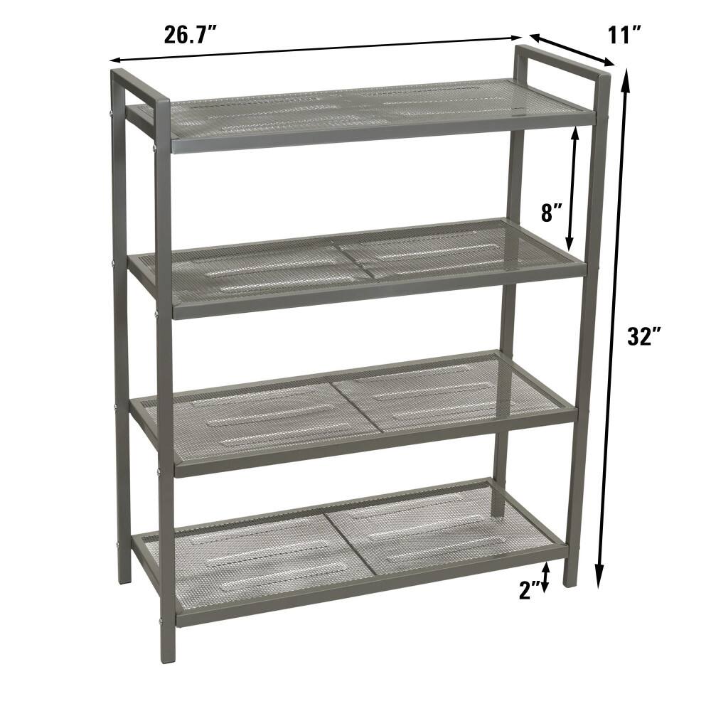 Household Essentials 32" 4-Tier Metal Shoe Rack