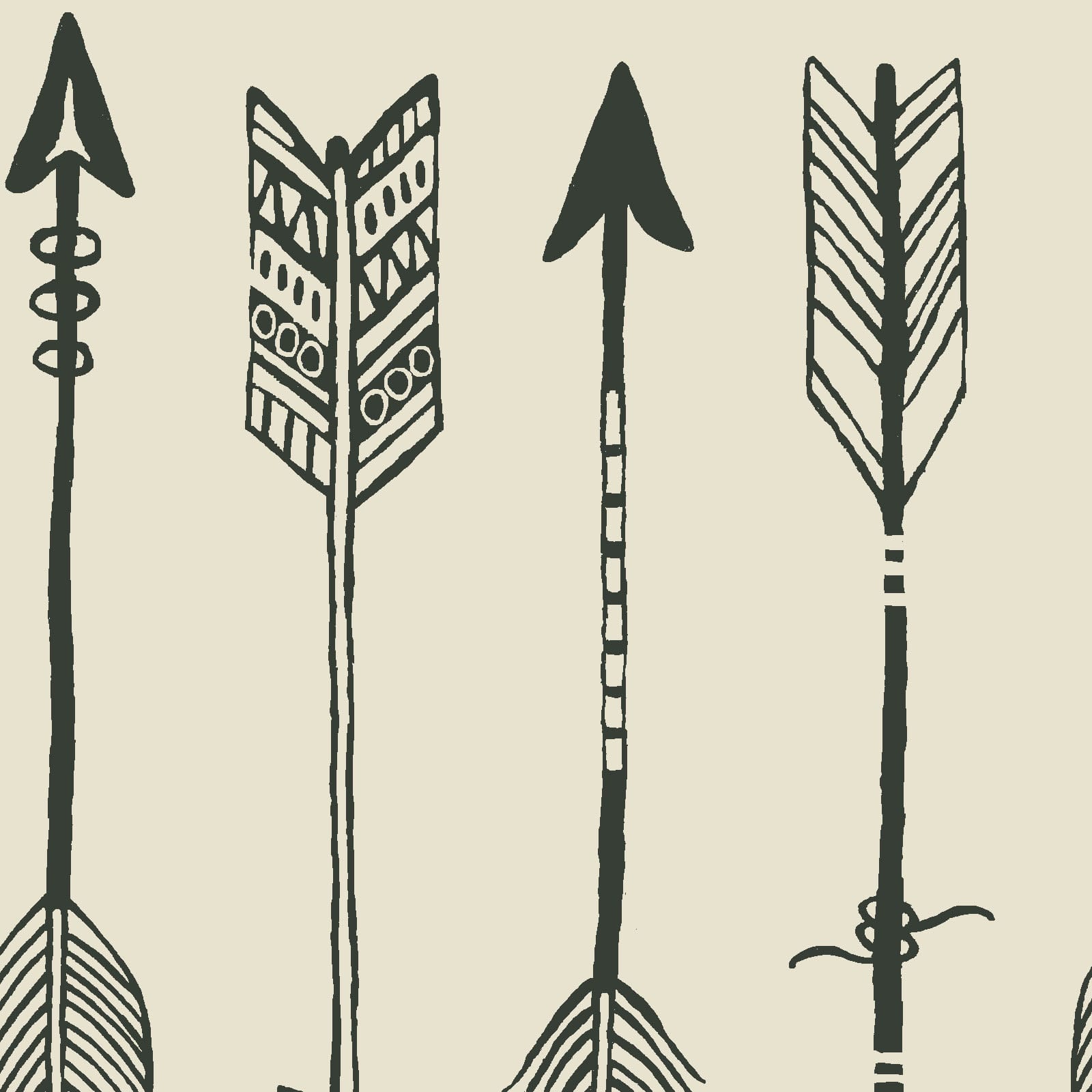 PKL Studio Arrows on White Cotton Home Décor Fabric
