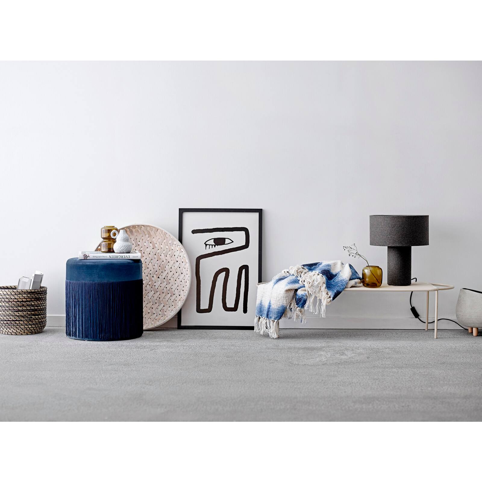 Hello Honey® Gray Wool Blend Table Lamp & Shade Set