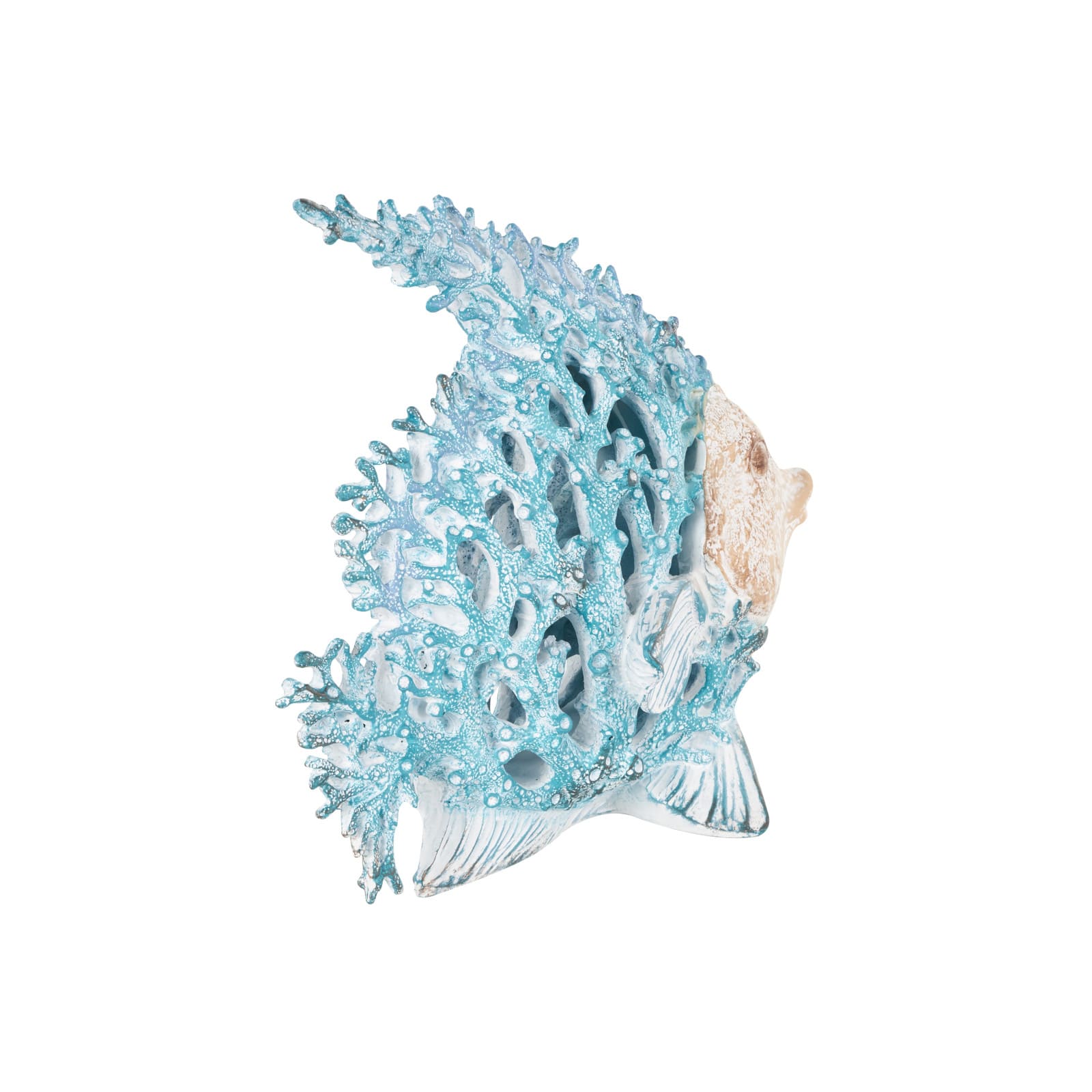 11" Textured Polystone Fish Sculpture with White Fins
