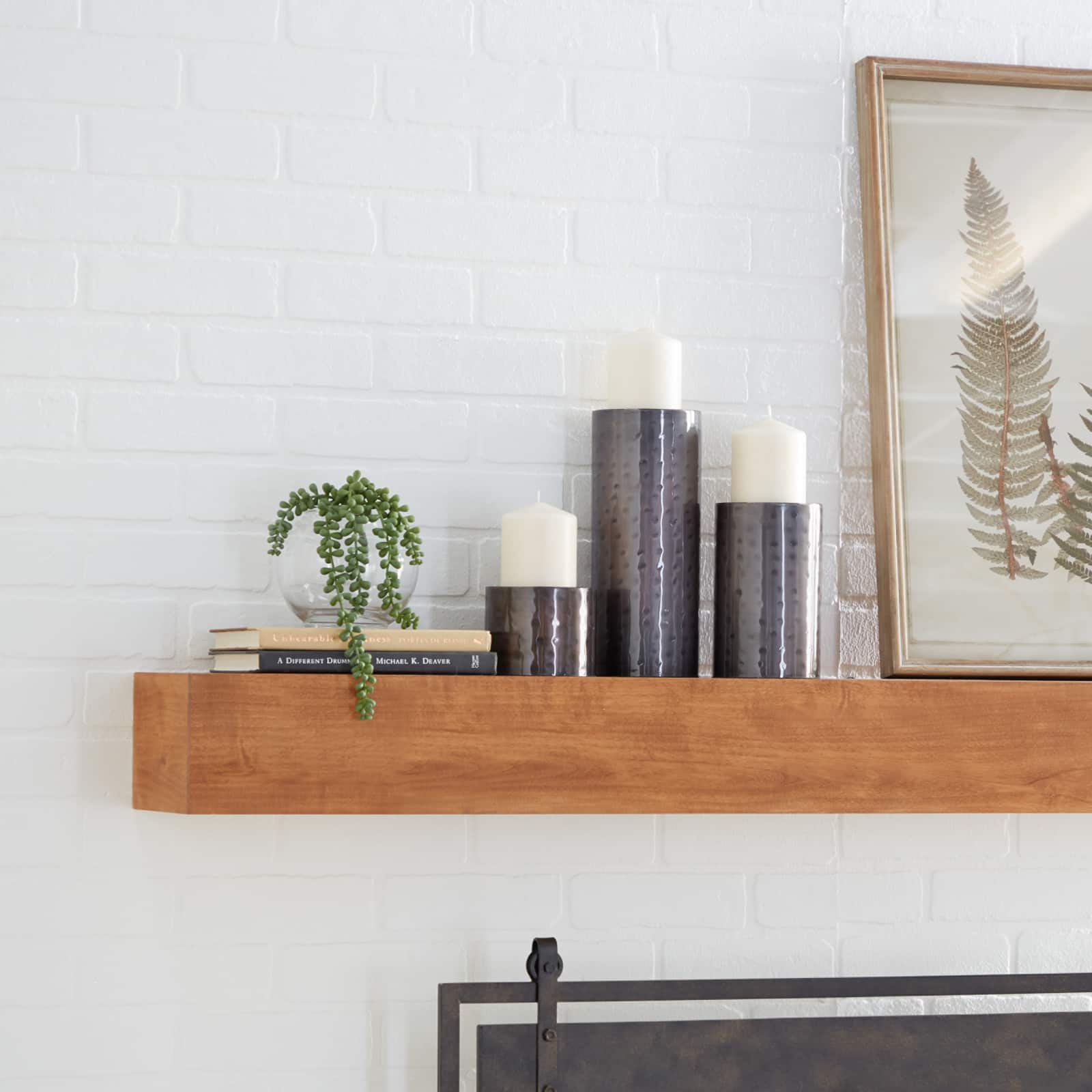 Metal Industrial 3 Piece Pillar Candle Holder Set
