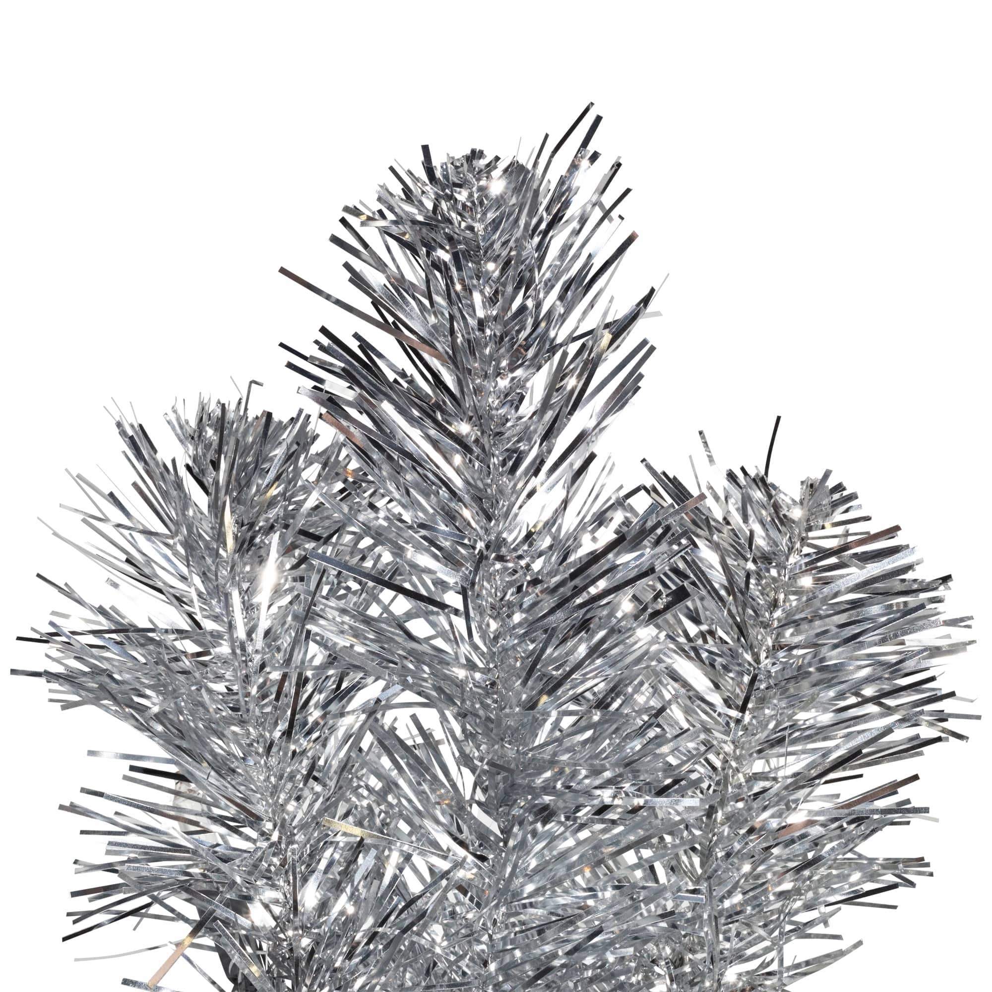 9ft. Unlit Silver Artificial Tinsel Christmas Tree