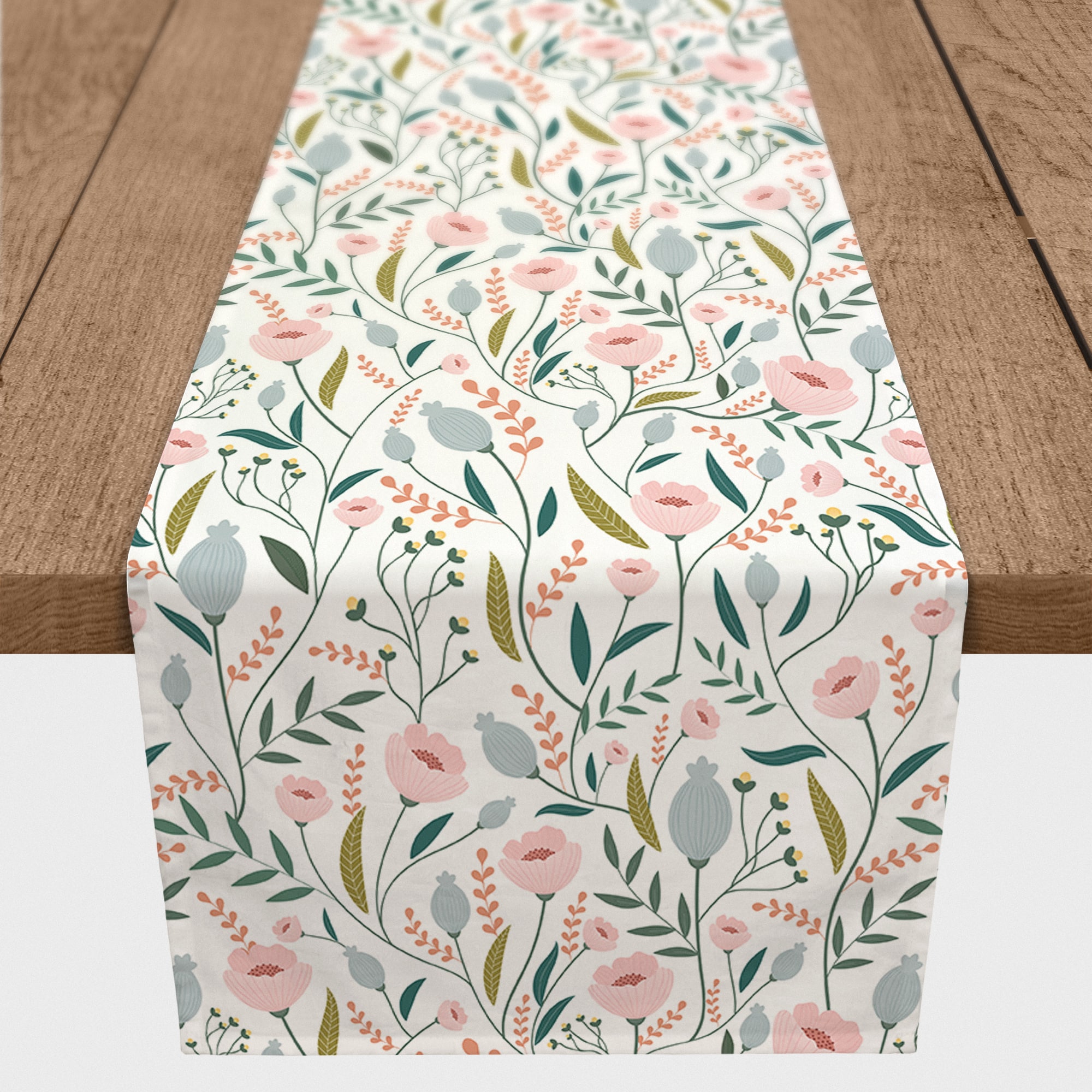 Pastel Floral Outdoor Table Runner