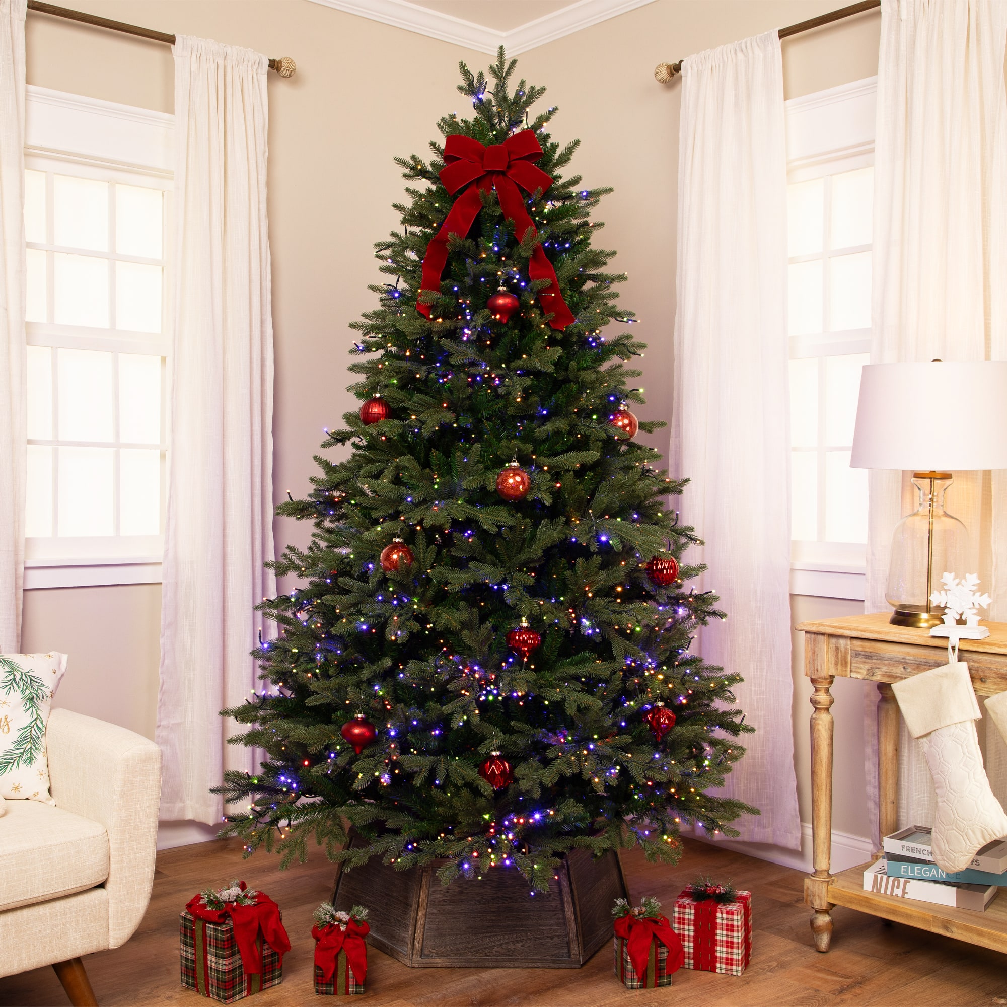 7.5ft. Pre-Lit Real Touch™ Grande Balsam Fir Artificial Christmas Tree, Dual Color LED Lights