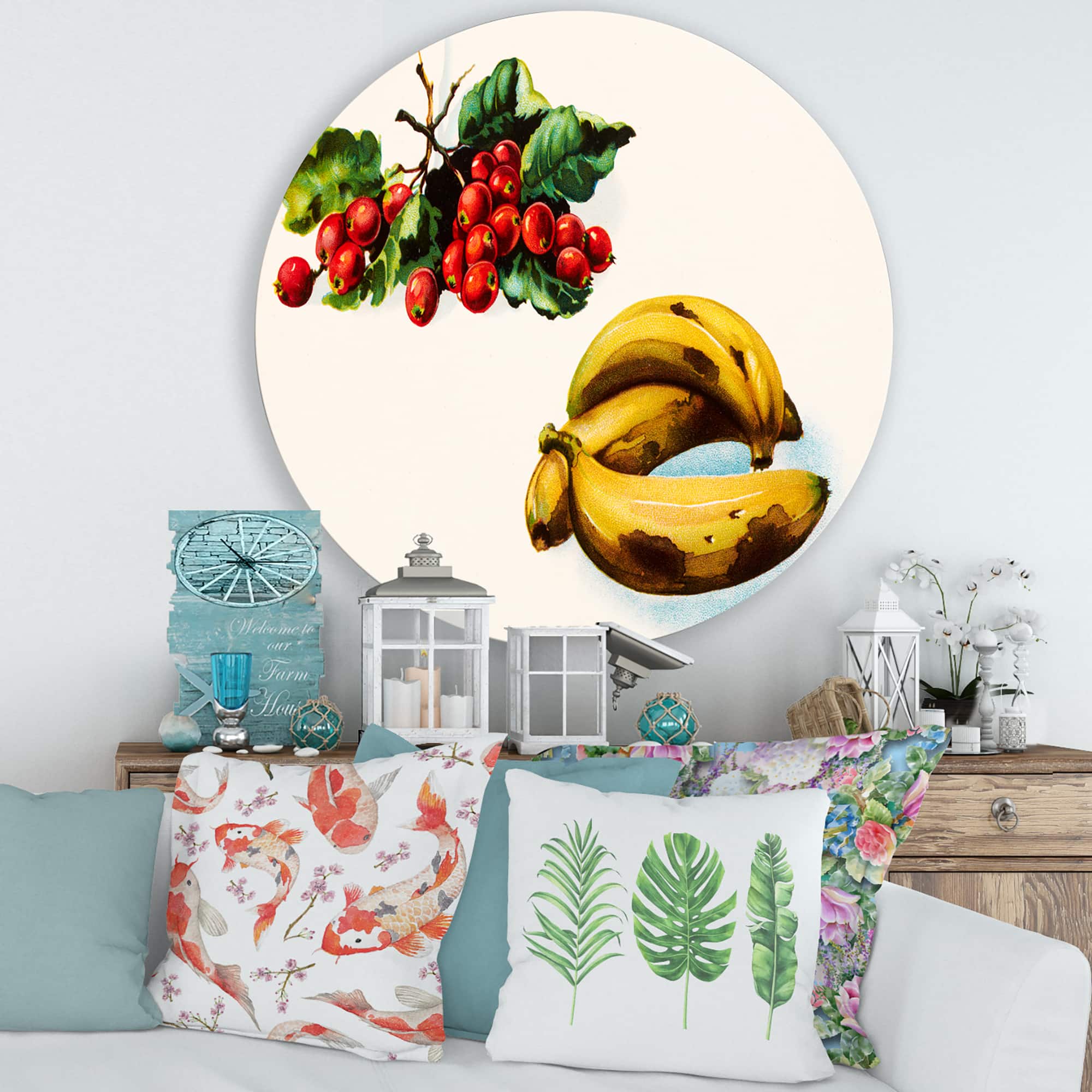 Designart - Banana and Red Berries