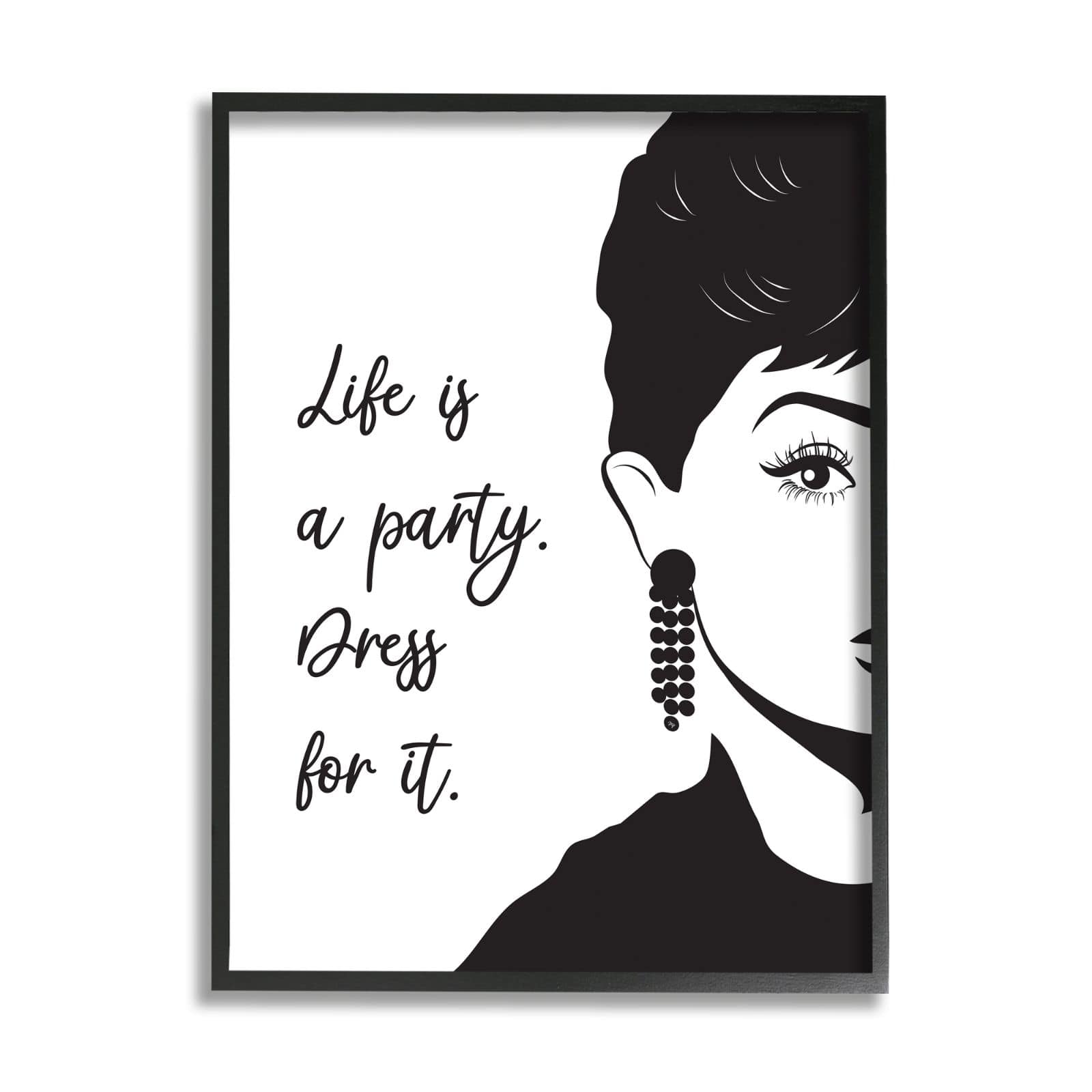 Stupell Industries Life's a Party Audrey Wall Art in Frame