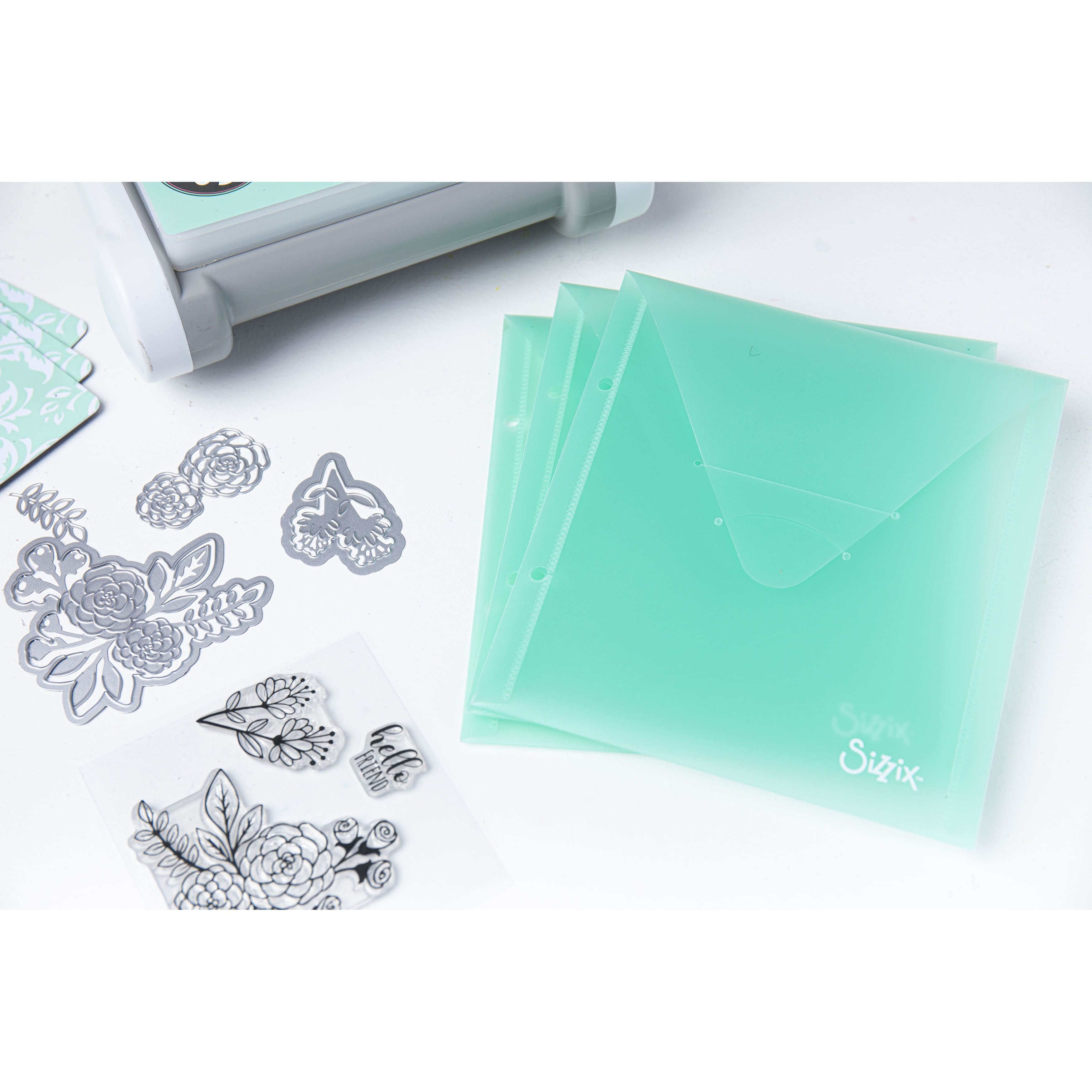 Sizzix™ Mint Julep Plastic Storage Envelopes, 3ct.
