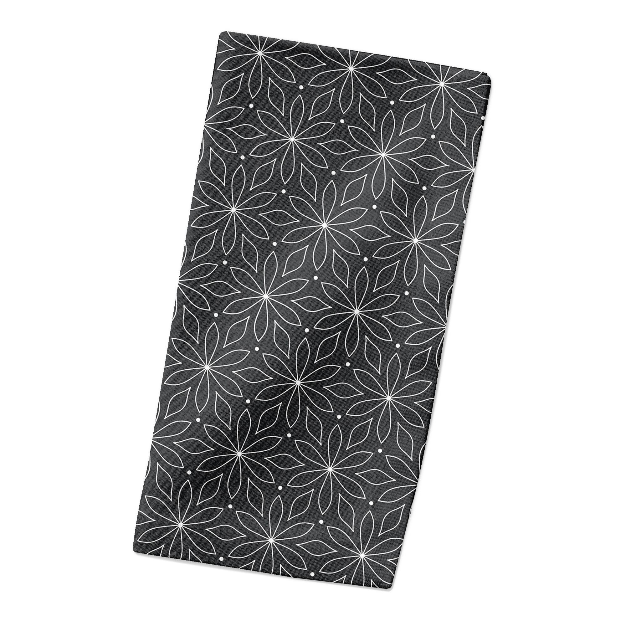 Monochromatic Flowers 10" x 10" Cotton Twill Napkin