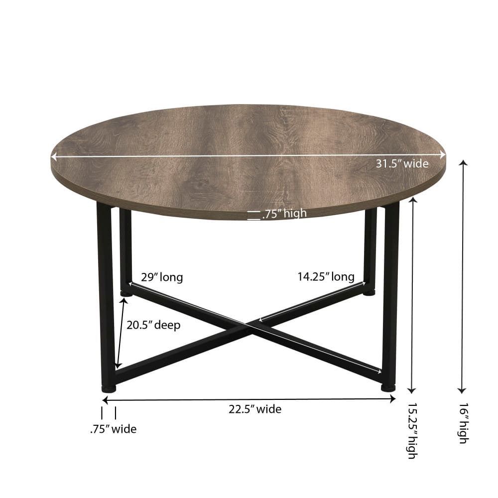 Household Essentials 31.5" Jamestown Round Coffee Table