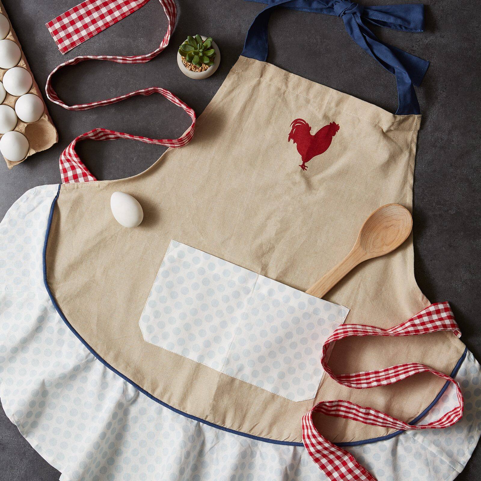 DII® Red Rooster Ruffle Apron