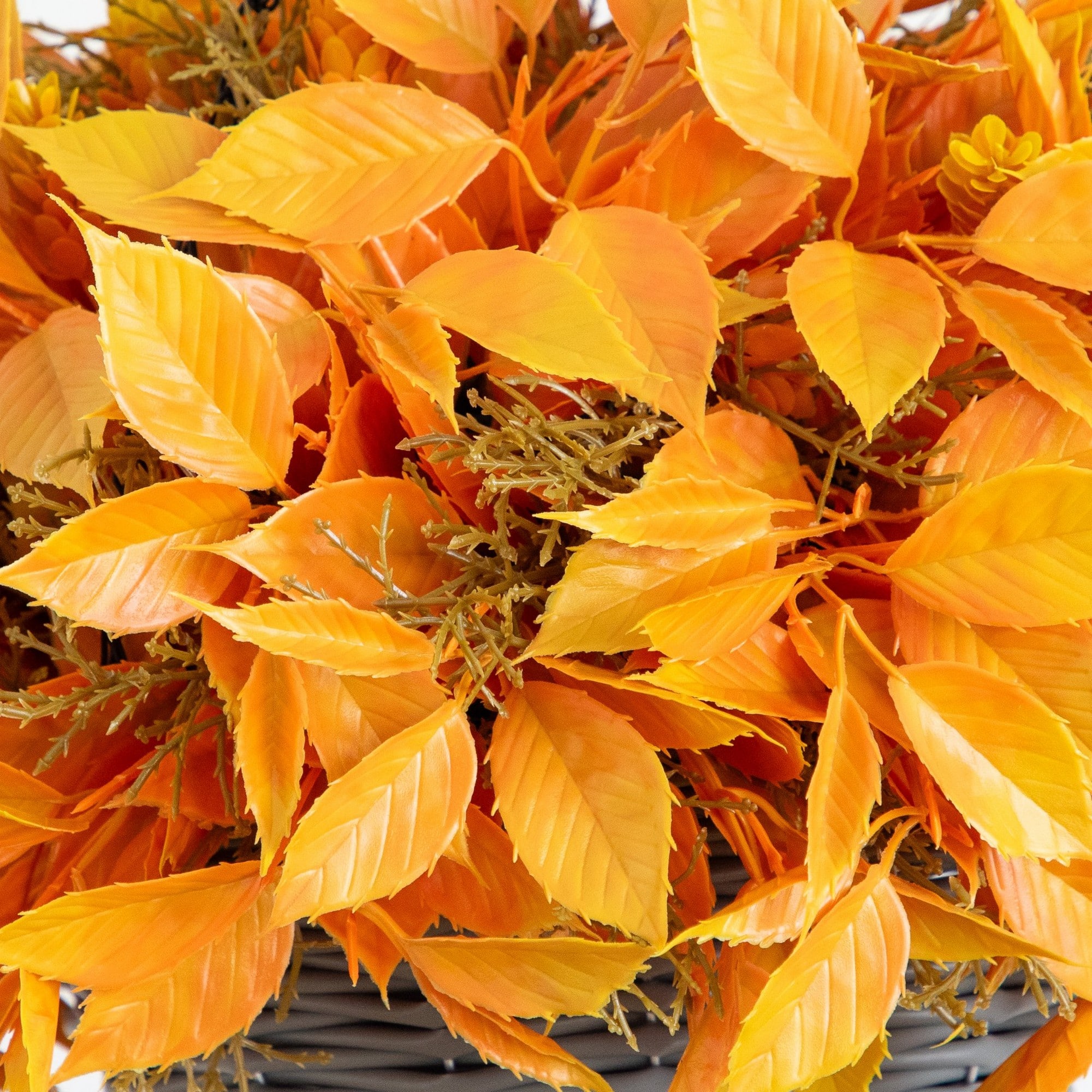 22" UV Resistant Autumn Artificial Fall Foliage Hanging Basket