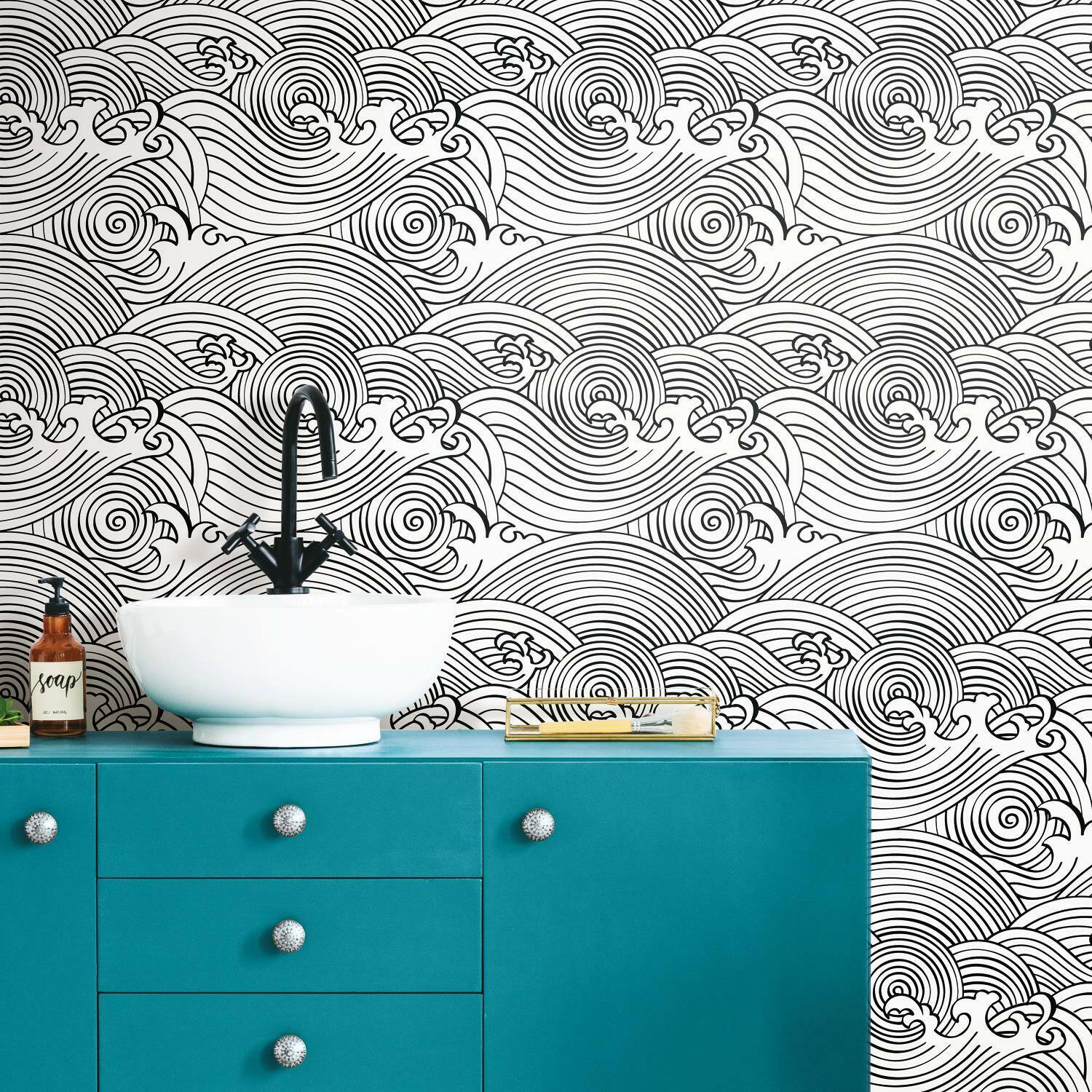 RoomMates Asian Waves Peel & Stick Wallpaper
