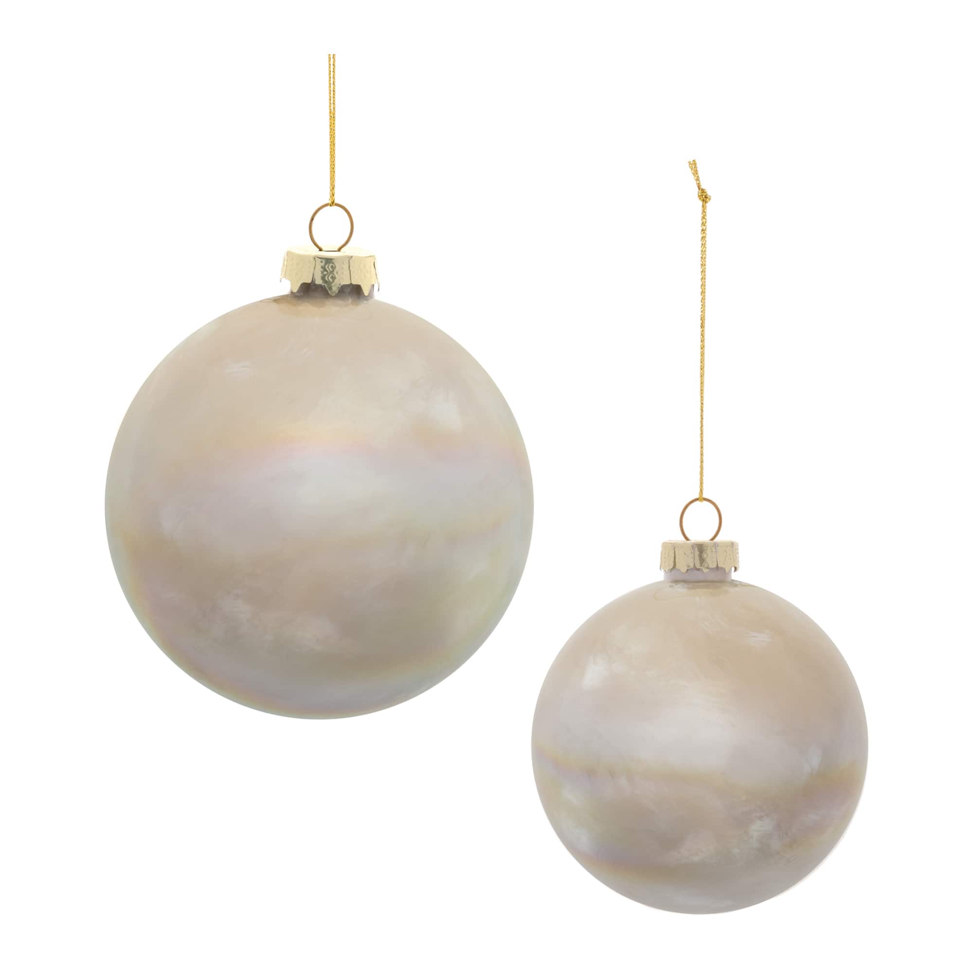 Iridescent Cloudy Glass Ornament Set, 6ct.