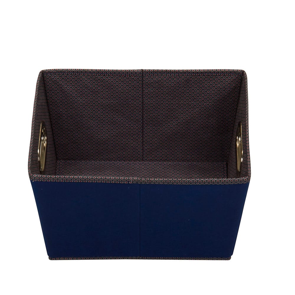 Household Essentials Fabric Tapered Storage Bin (2 pc, Small, Navy)