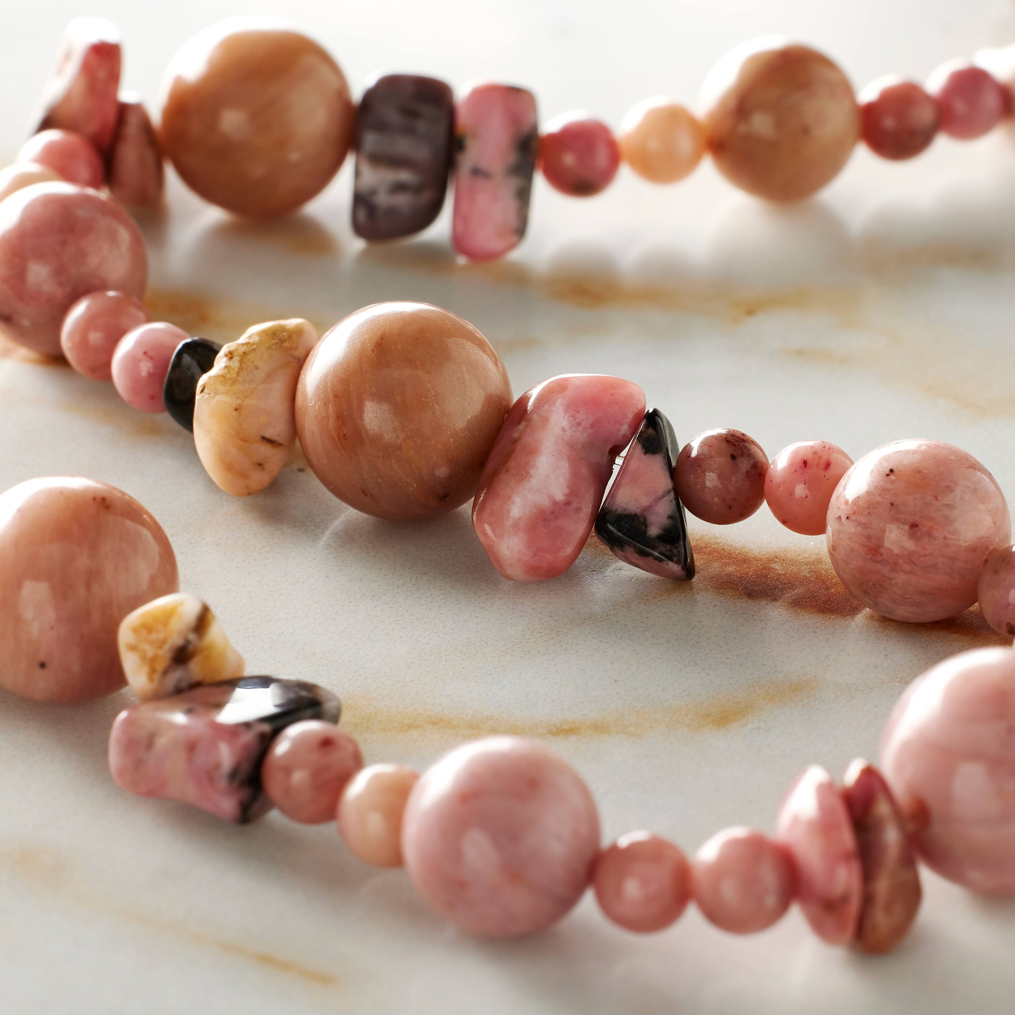 6 Pack: Mauve Rhodonite Semi-Precious Beads Value Pack by Bead Landing™