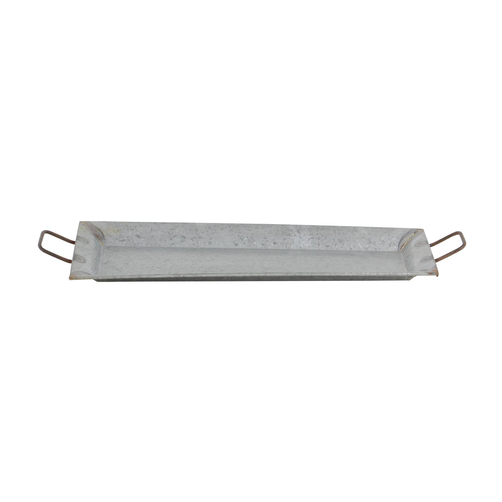 Gray Metal Farmhouse Tray Set