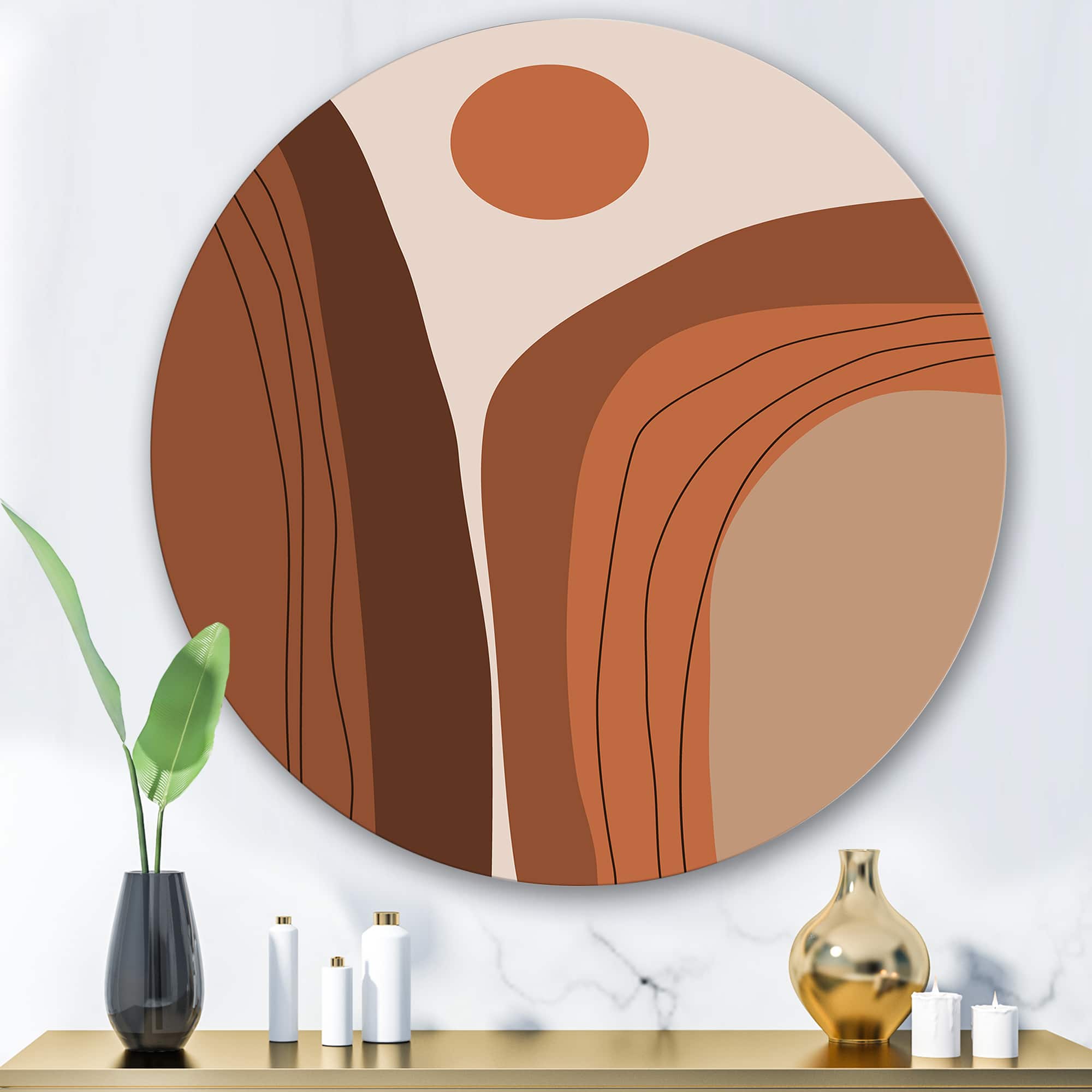 Designart - Abstract Terracotta Sunset Mountain Landscape