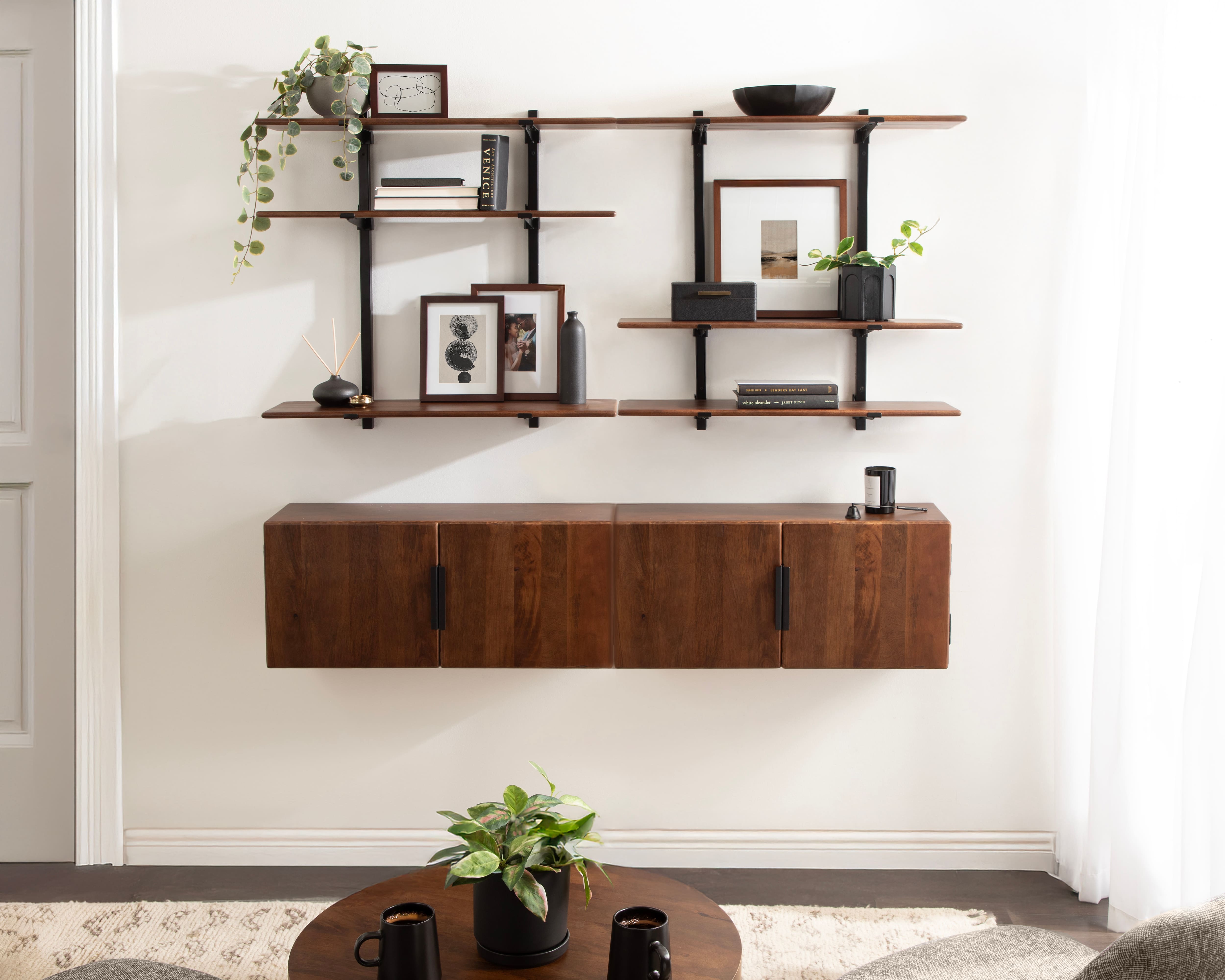 Kate and Laurel Atwood Wall Cabinet & Shelf Set
